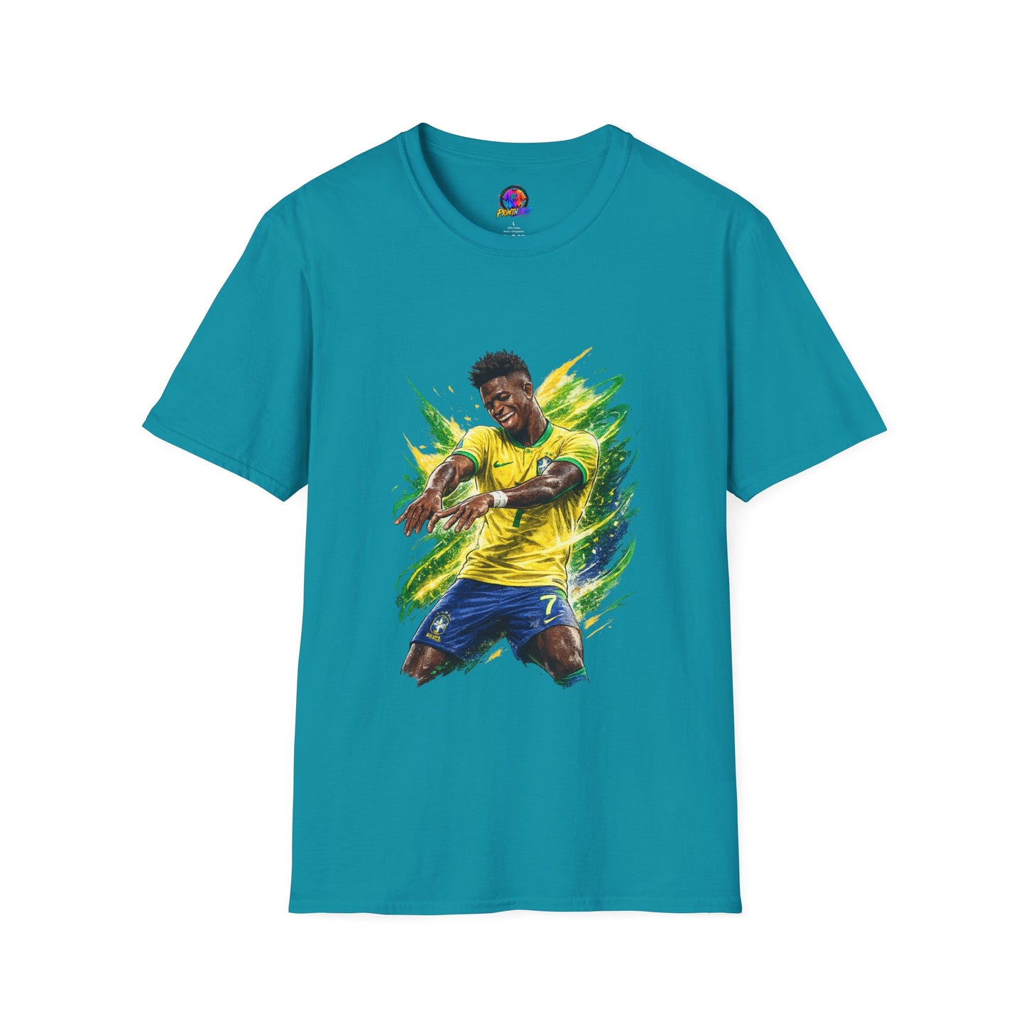 Brazil  Soccer Celebration T-Shirt — Brazilian Football Player Artwork