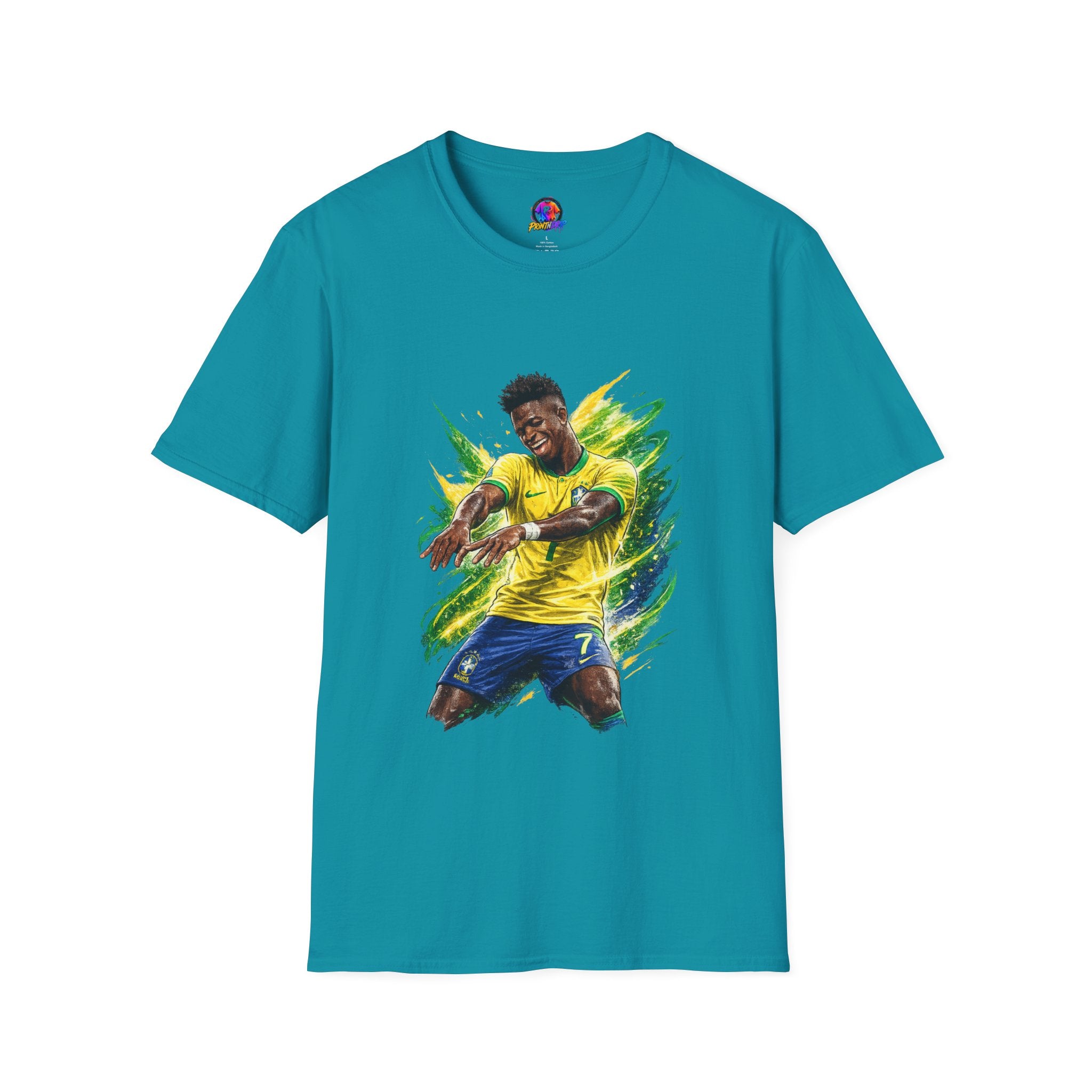 Brazil  Soccer Celebration T-Shirt — Brazilian Football Player Artwork