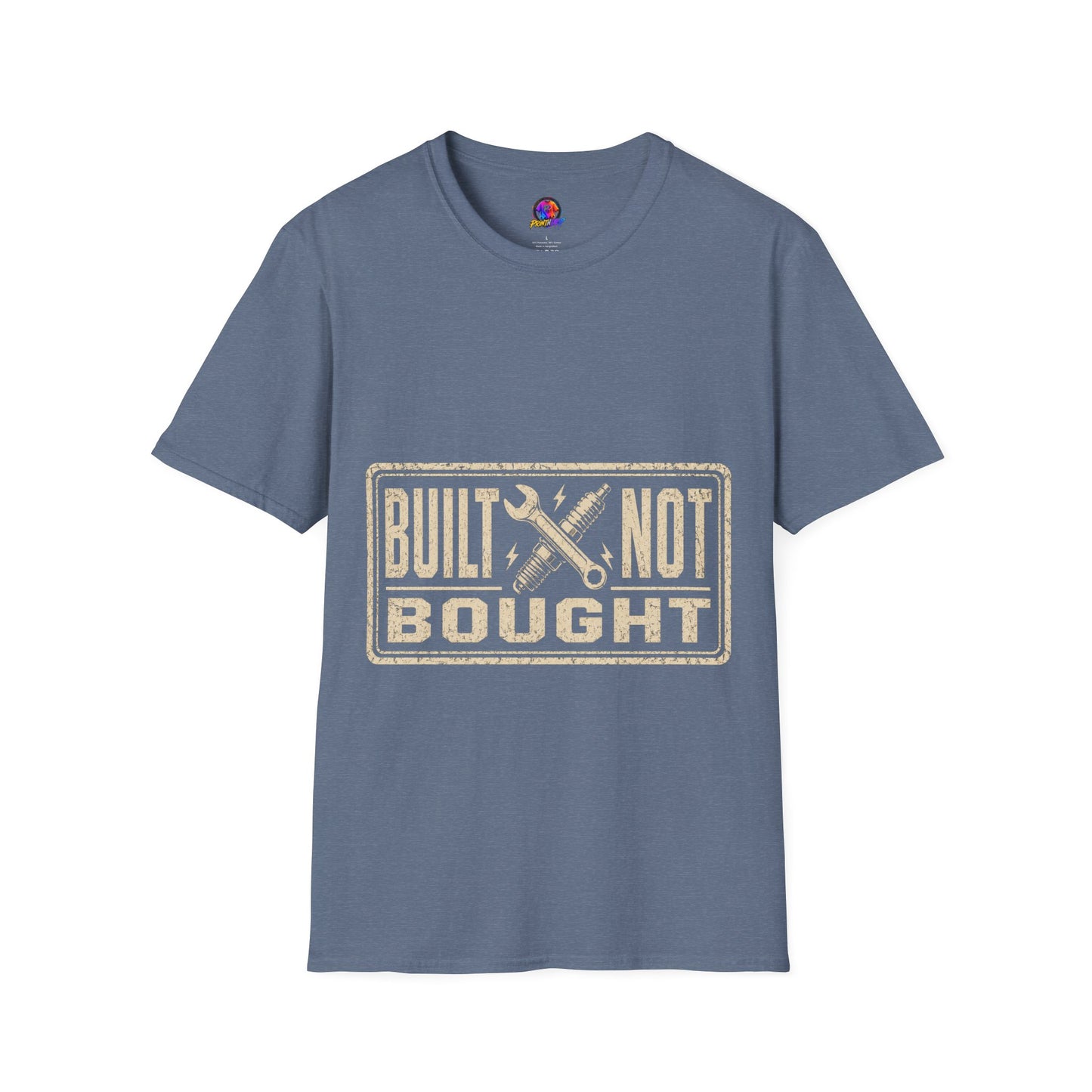 Built Not Bought T-Shirt — Vintage Mechanic Workwear Tee