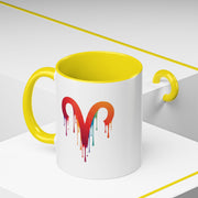 Aries Zodiac Rainbow Drip Aries Coffee Mug — Zodiac Astrology Accent Mug