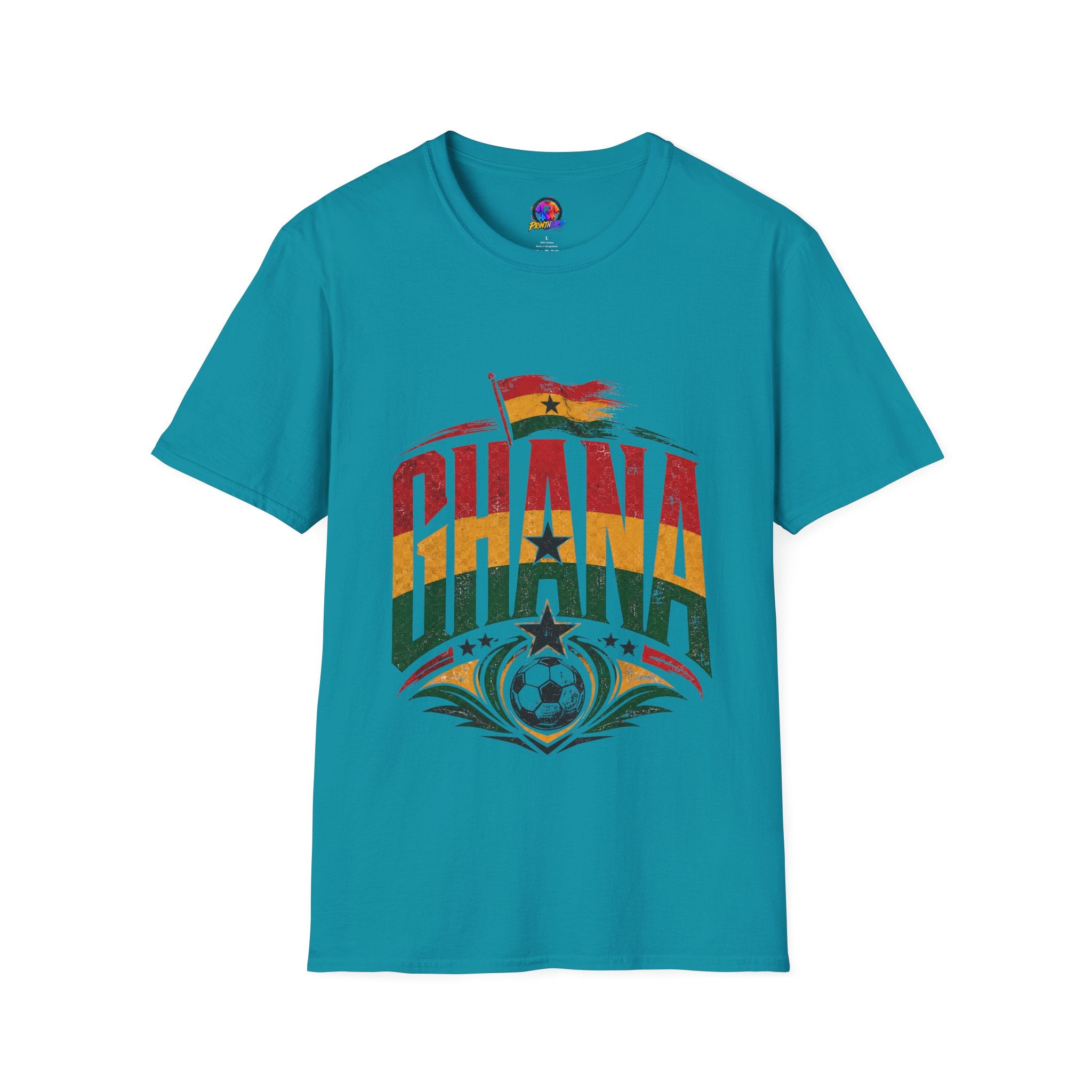 Ghana Flag Soccer T-Shirt — Retro Ghana Pride Football Tee