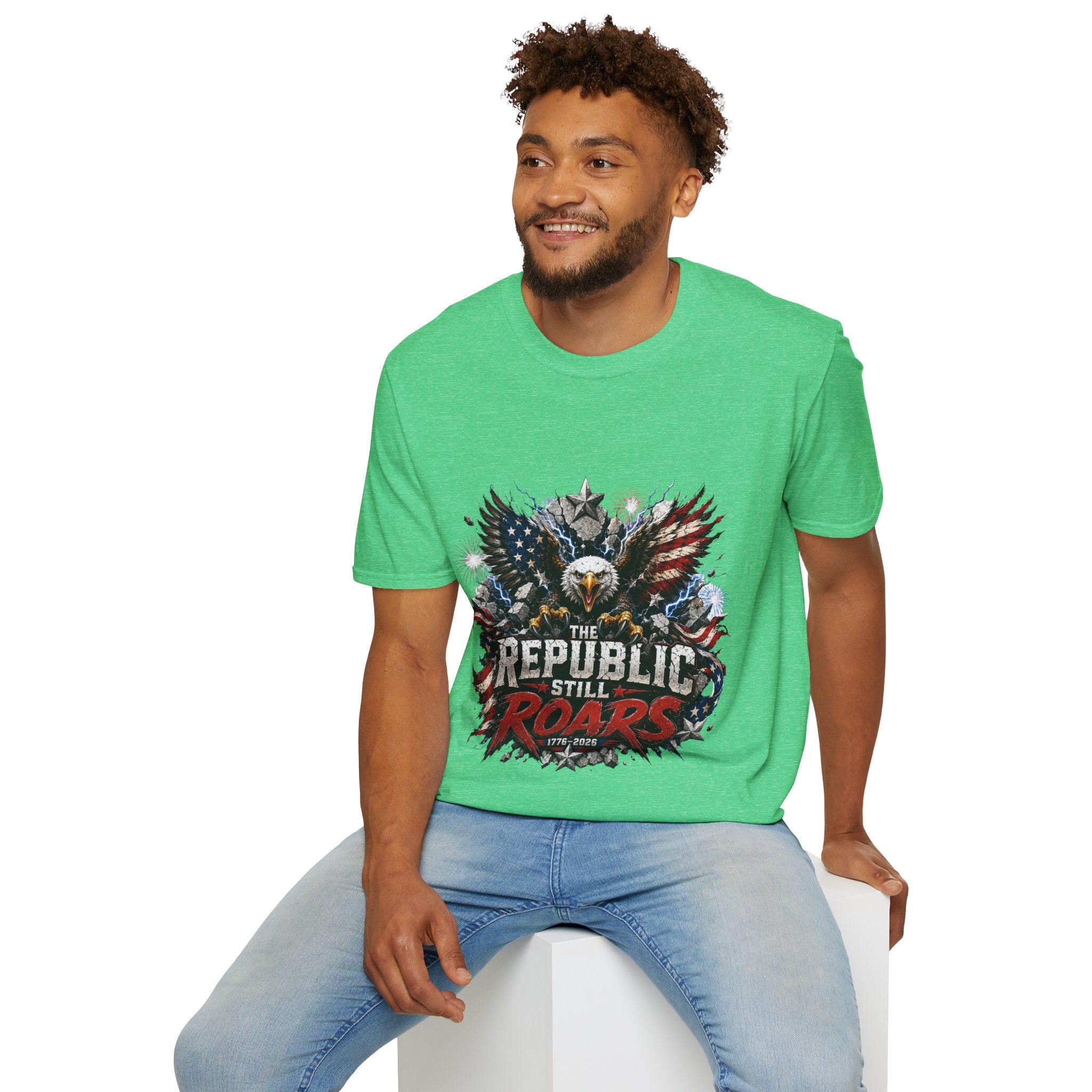 Patriotic Eagle T-Shirt — "The Republic Still Roars" | American Flag Graphic