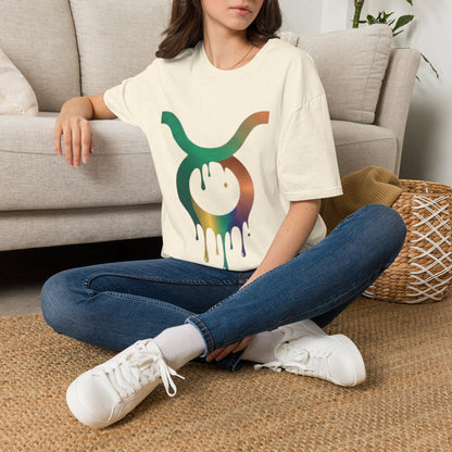 Taurus Drip Graphic Tee — Rainbow Zodiac Bull Shirt