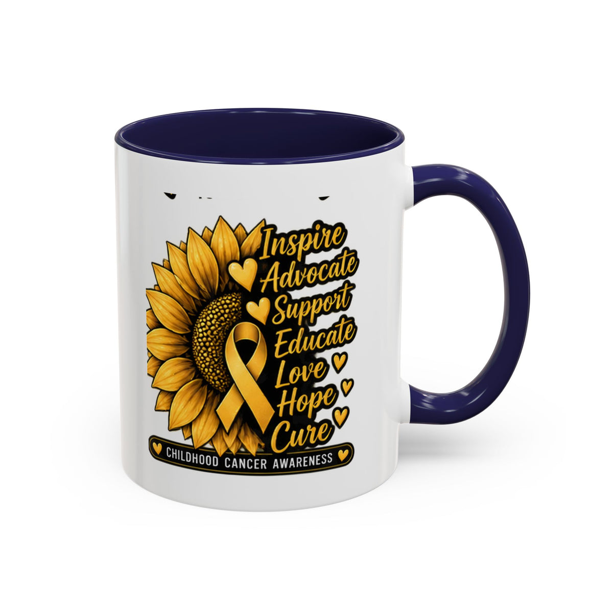 Childhood Cancer Awareness Sunflower Accent Coffee Mug (11/15oz)