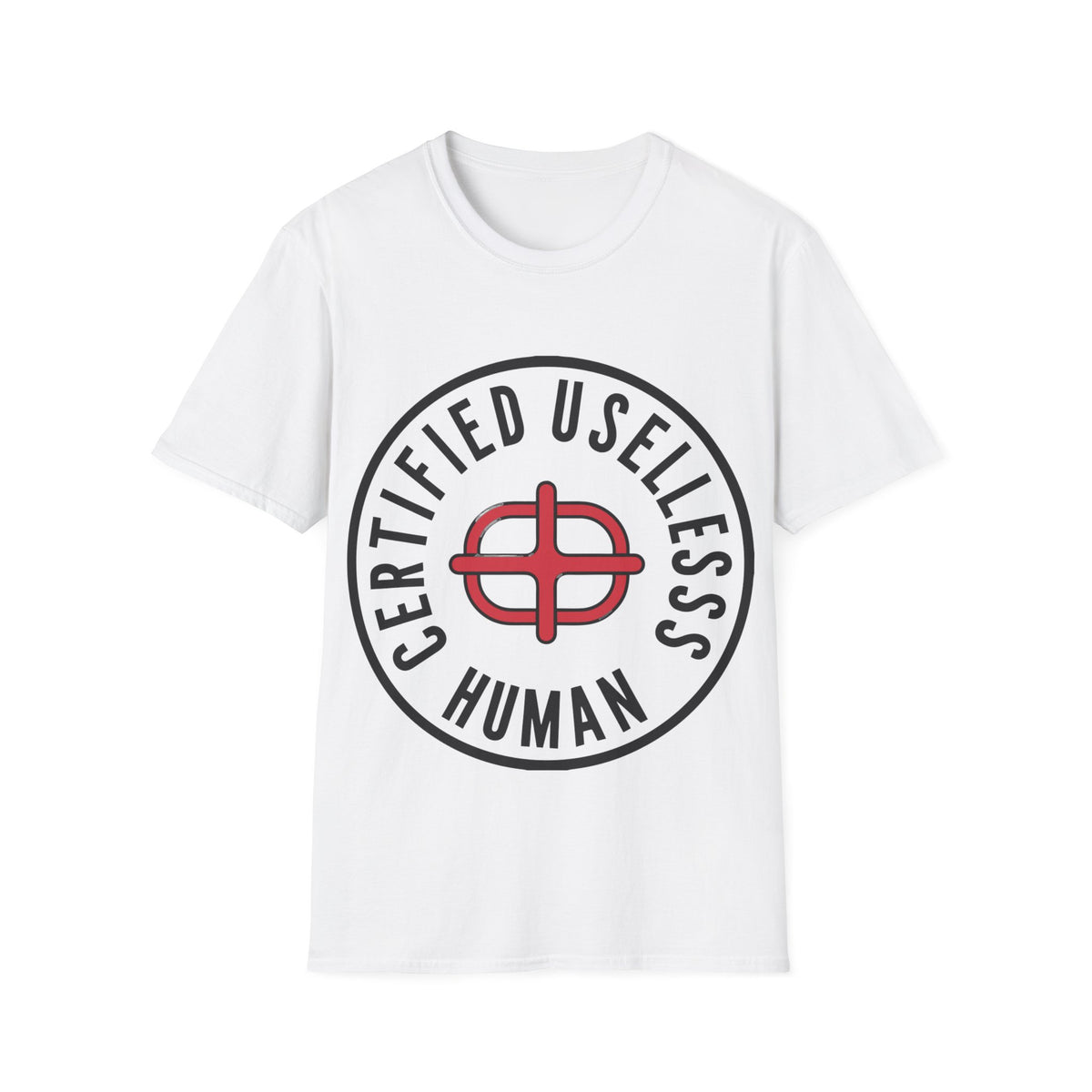 "Certified Useless Human" Target Logo Tee | Sarcastic Crosshair Meme T-Shirt - Trending Now - September 2026