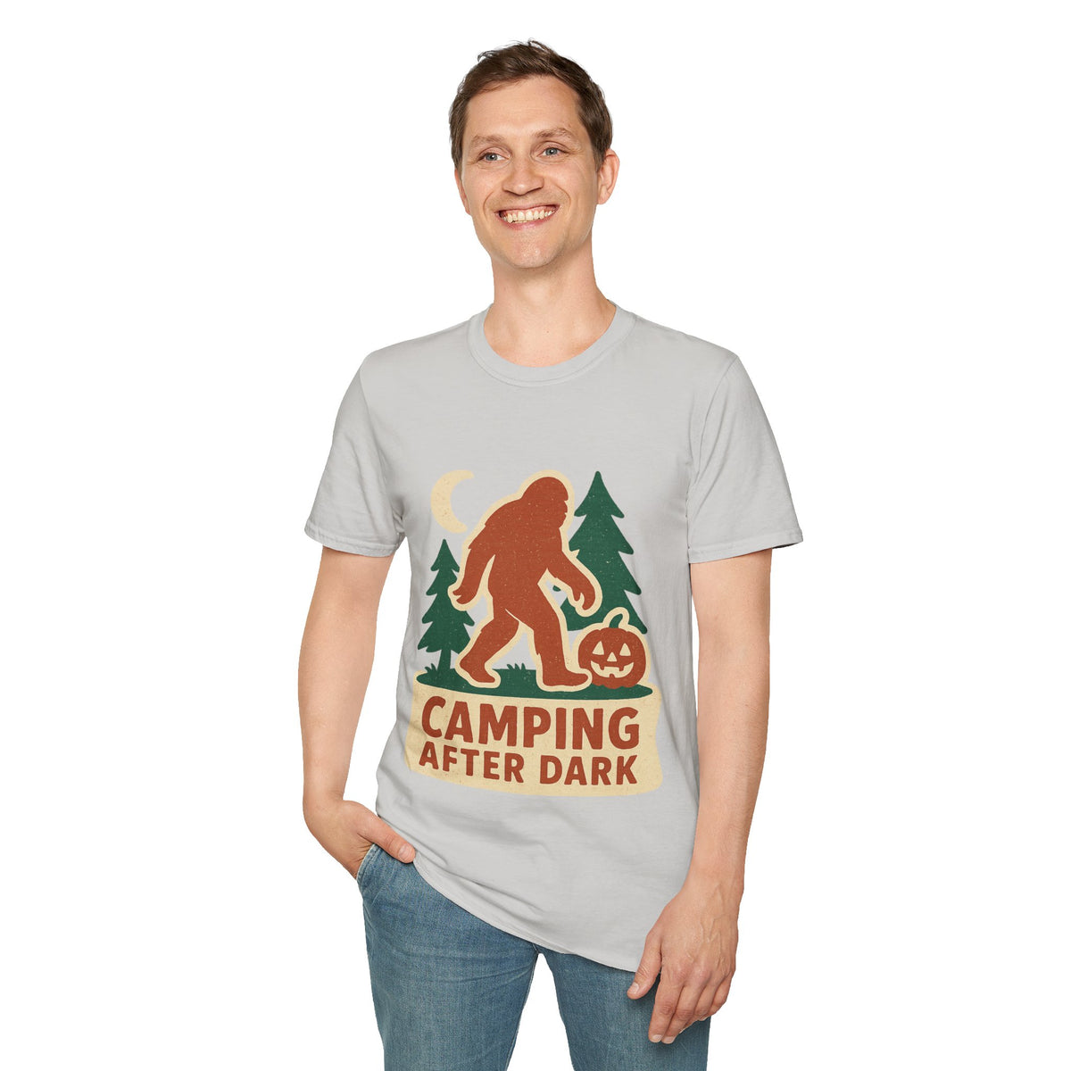 Camping After Dark T‑Shirt — Retro Bigfoot Camp Graphic Tee - Trending Now - August 2026