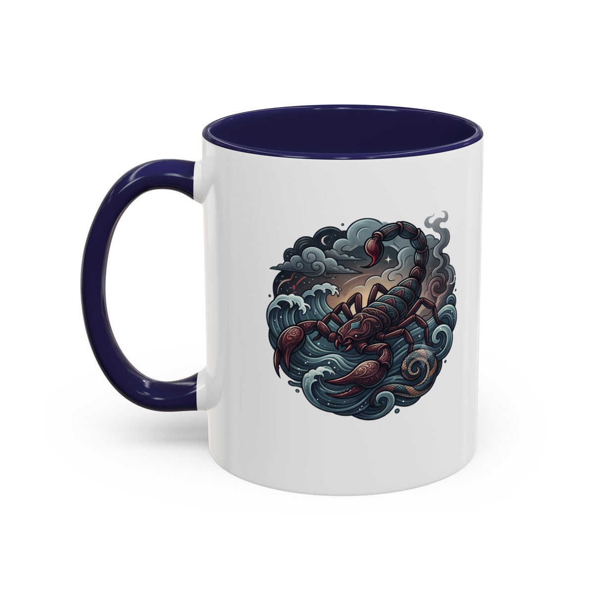 Scorpion Ocean Accent Coffee Mug – Nautical Tattoo-Style