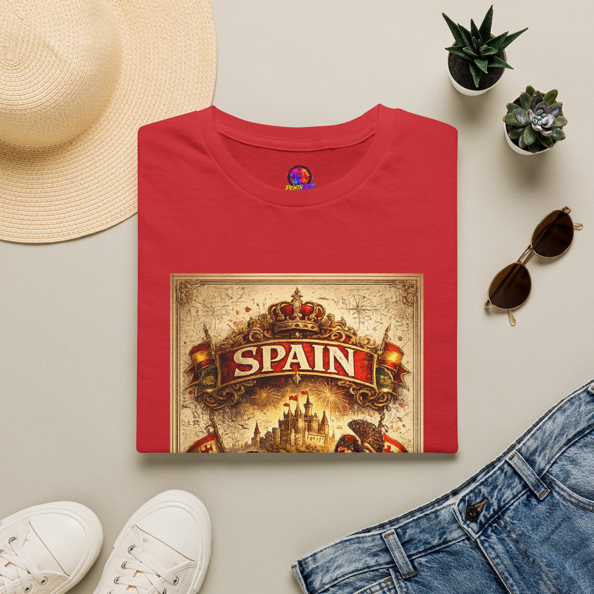 Spain Vintage Travel Graphic T‑Shirt — Retro Spanish Landmark Tee