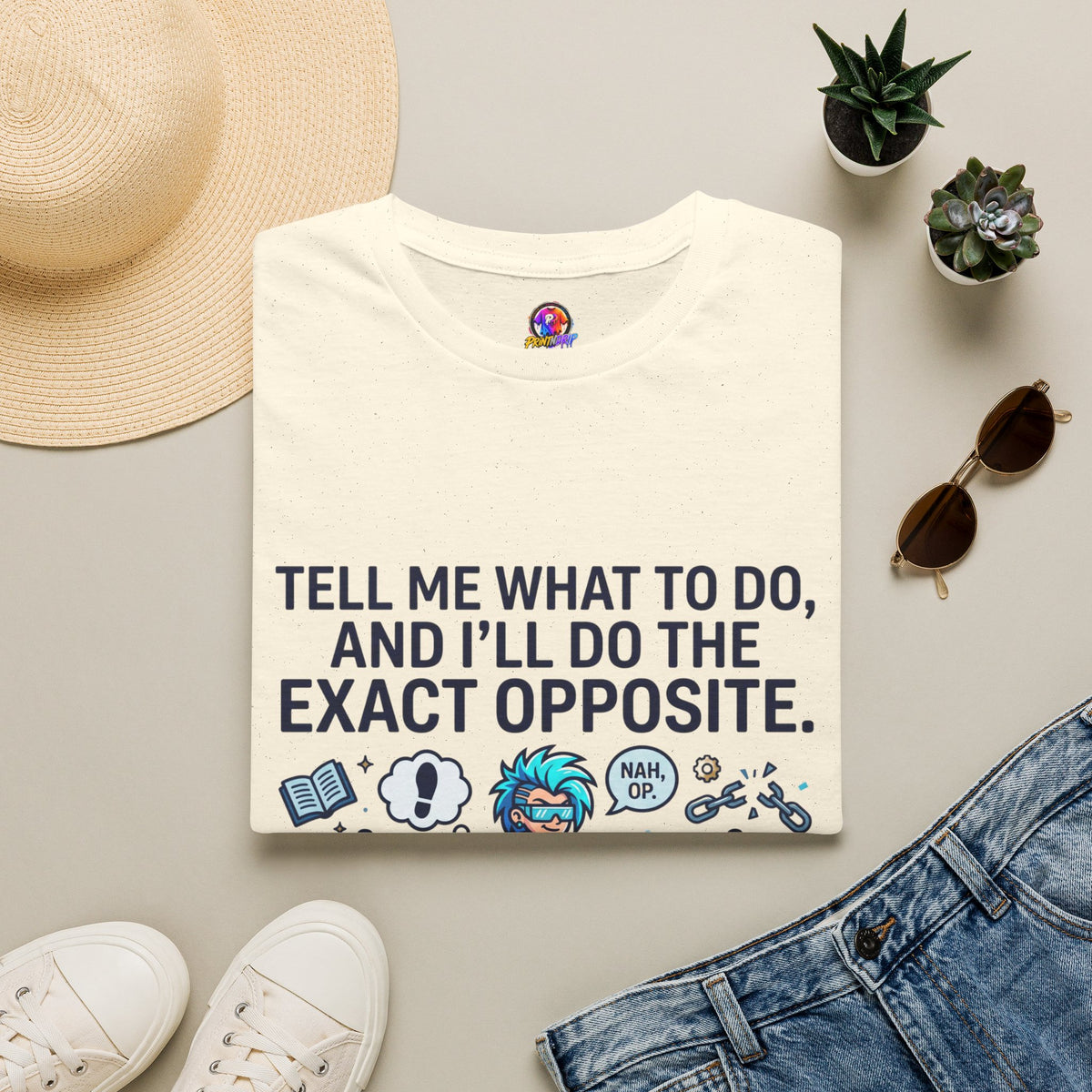 Aquarius T-Shirt — “Tell Me What To Do, And I’ll Do The Exact Opposite” Funny Rebellious Tee (Aquarius)