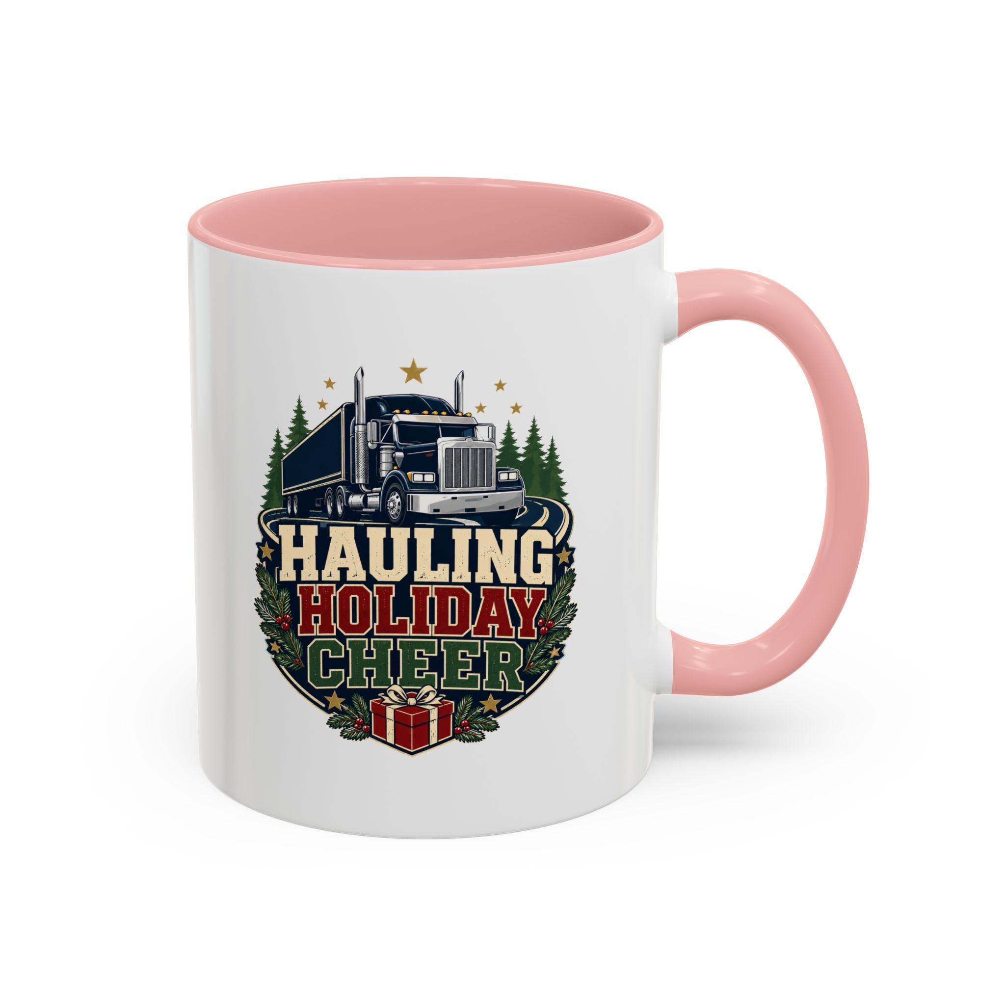 Modern Day Christmas Hauling Holiday Cheer Coffee Mug