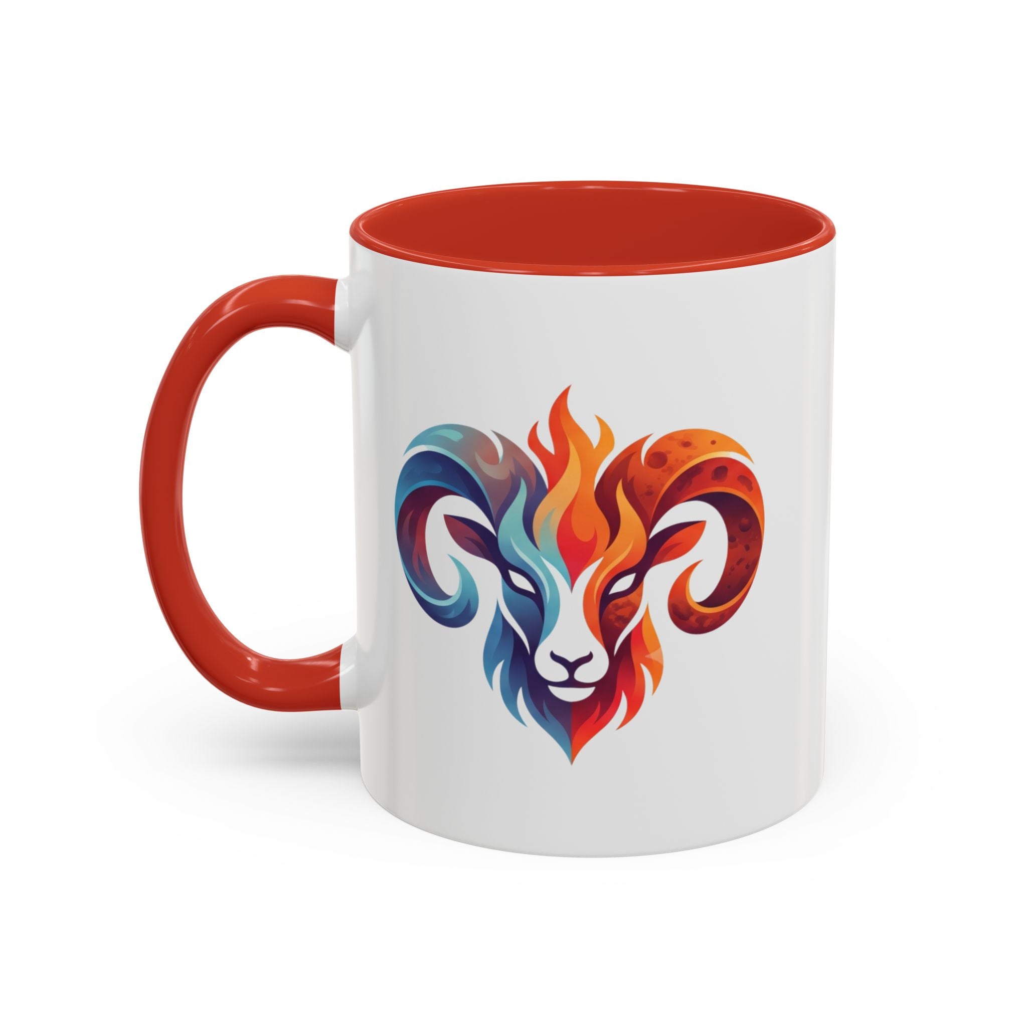 Aries Ram Heart Coffee Mug – Colorful Zodiac Accent Mug