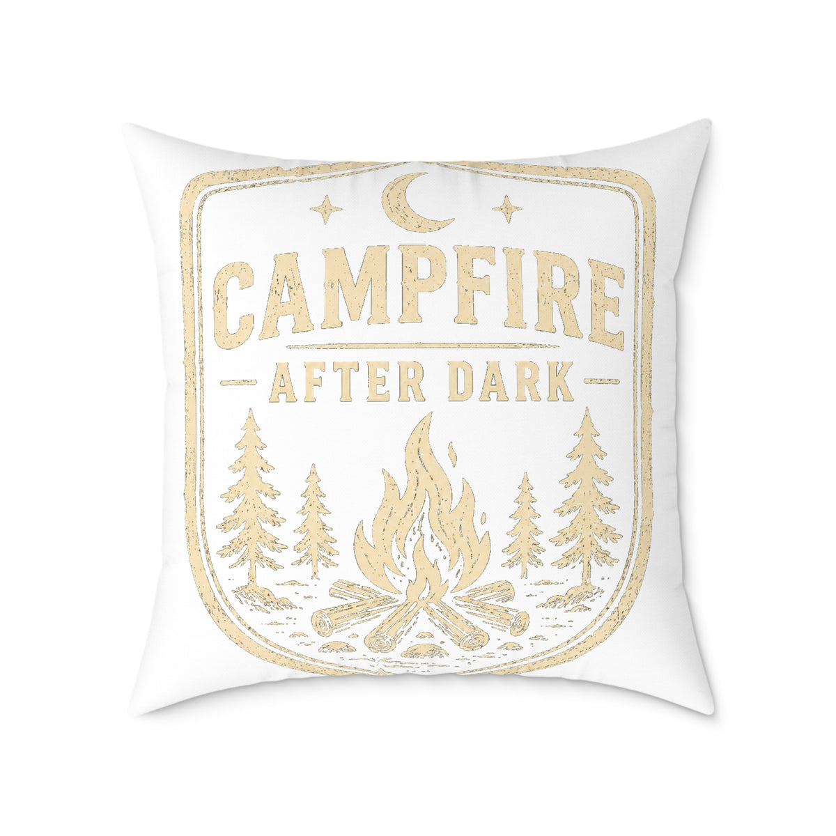 Campfire After Dark Pillow Milo Bailey Dog Dad Mom— Rustic Camping Decorative Throw Pillow