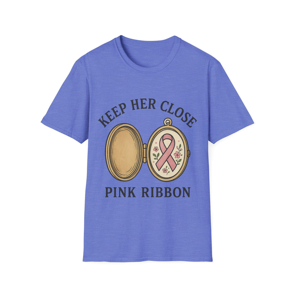 Keep Her Close Pink Ribbon Vintage Locket Graphic Tee - Trending Now - September 2026