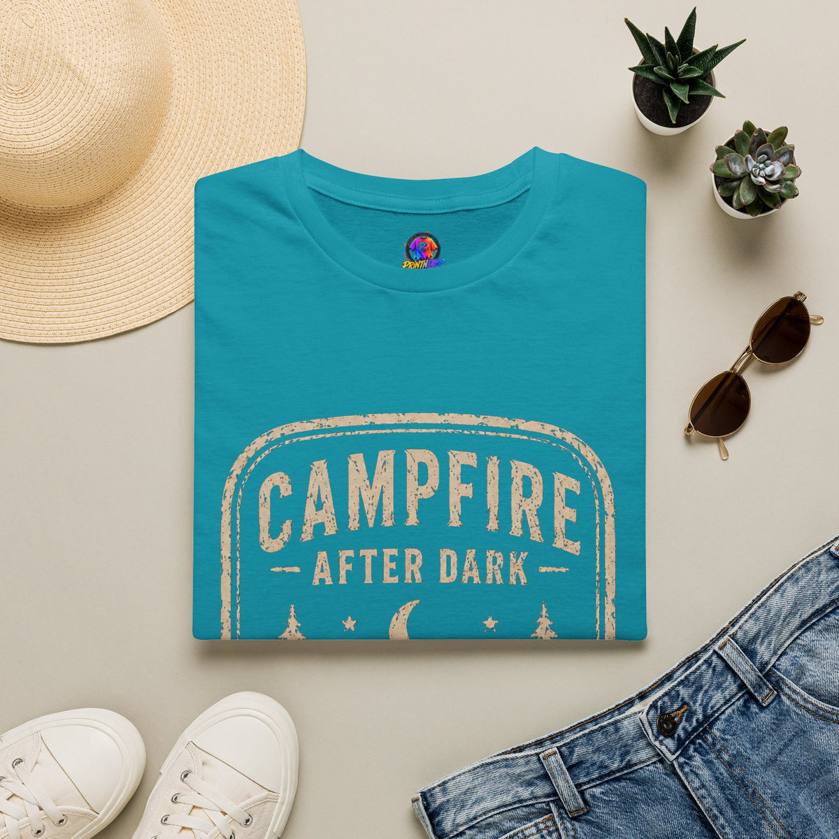 Campfire After Dark T-Shirt — Vintage Camping Graphic Tee