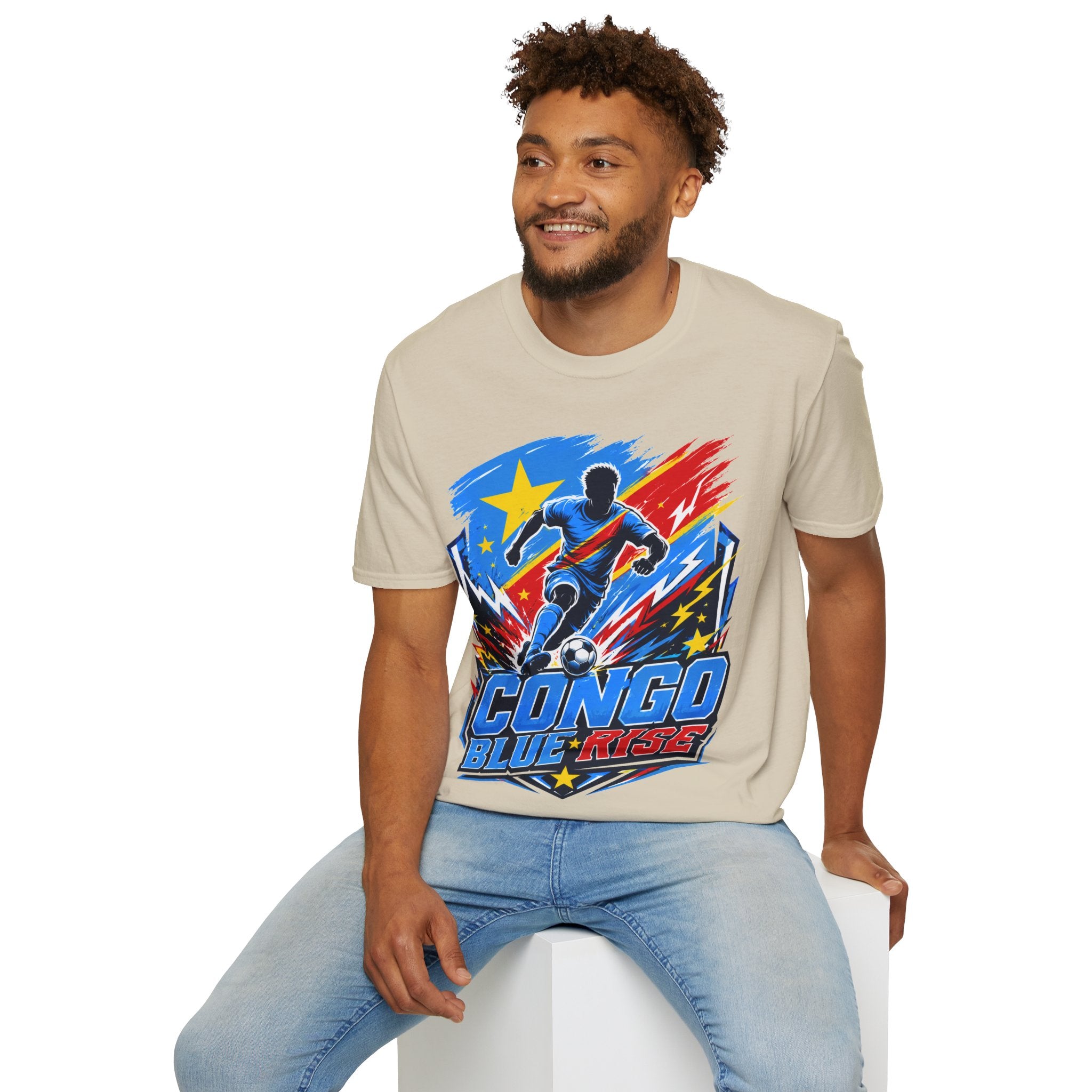 Congo Soccer T-Shirt — Congo Blue Rise Football Fan Tee