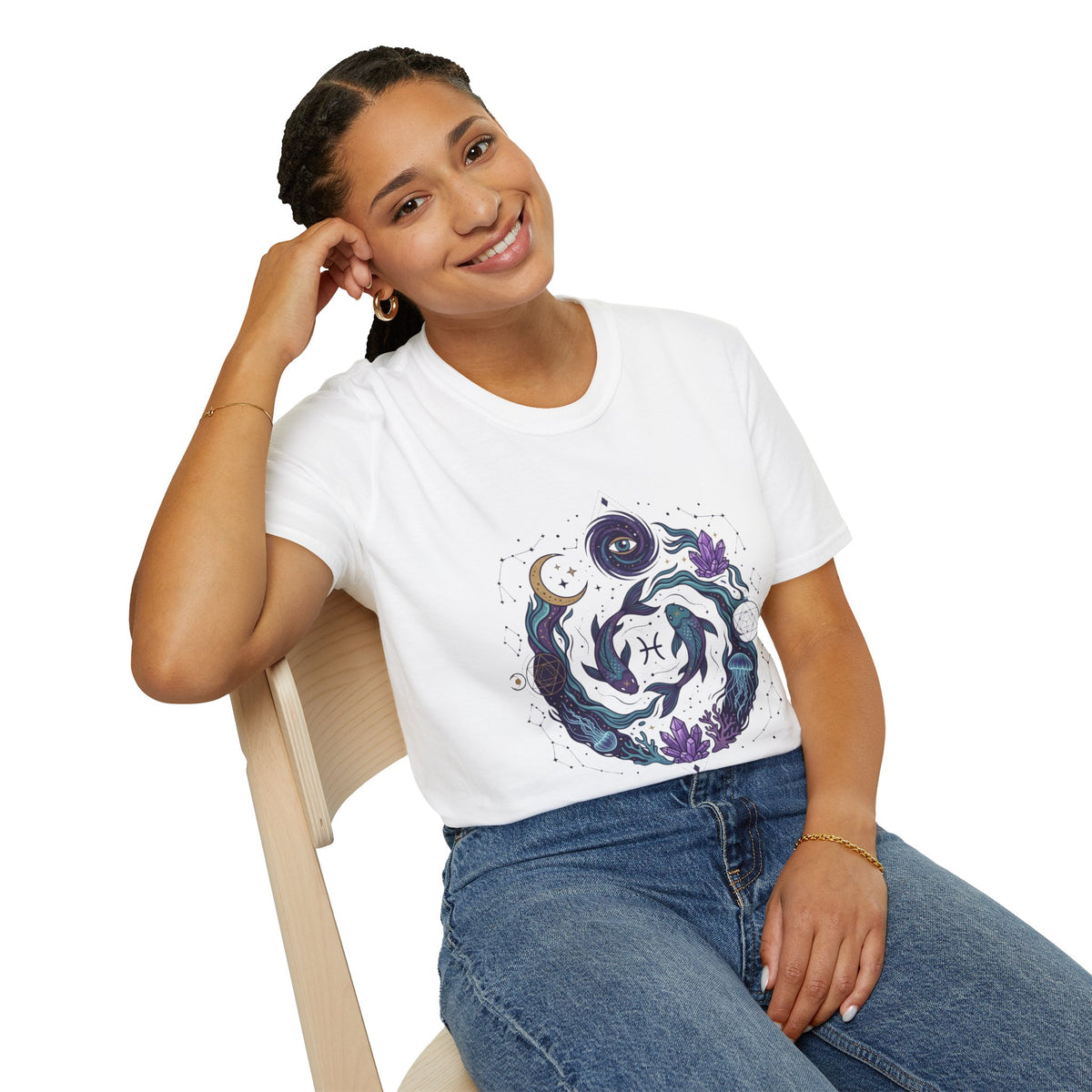 Pisces Mystic Vibes T-Shirt — Astrology Zodiac Tee with 'My vibe is mystical'