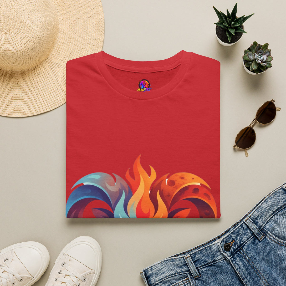 Aries Zodiac Ram Head Flame Graphic T-Shirt — Bold Aries Zodiac Tee