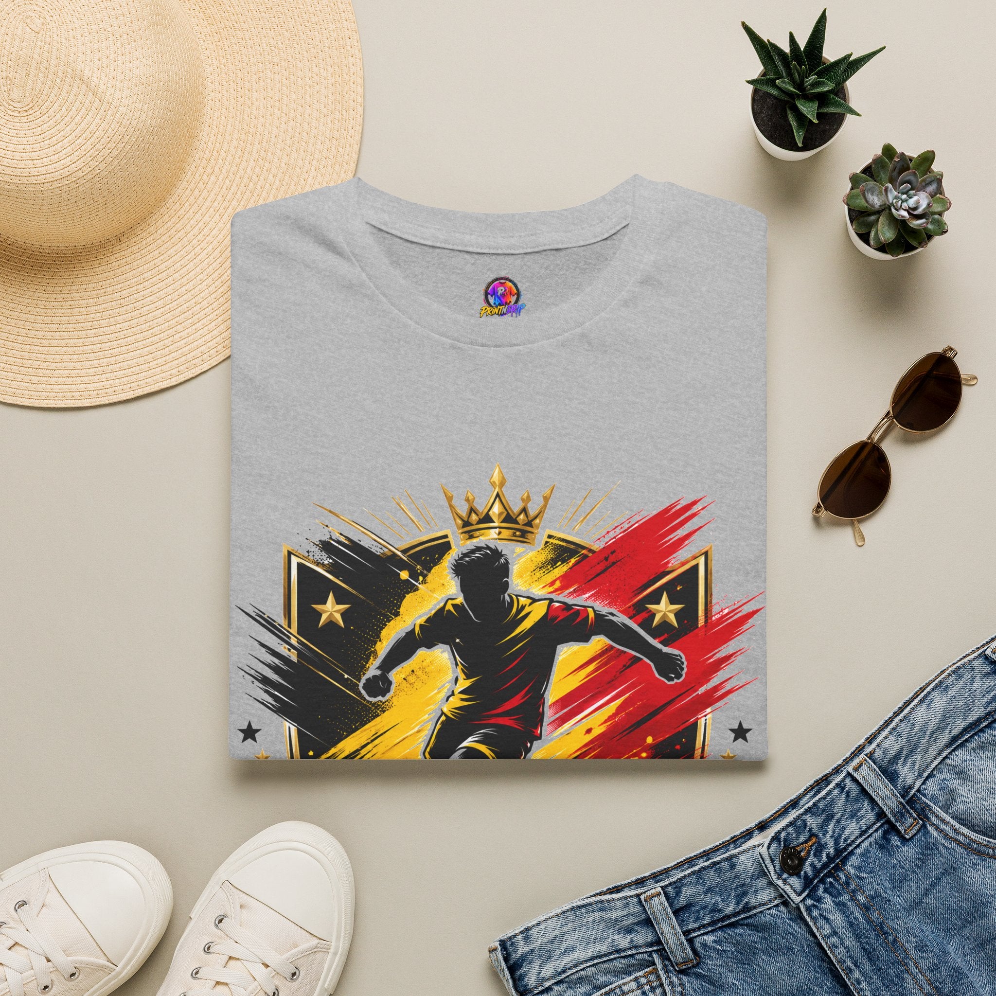 Belgium Soccer T-Shirt — 'Tricolor Strike' Graphic Jersey Tee