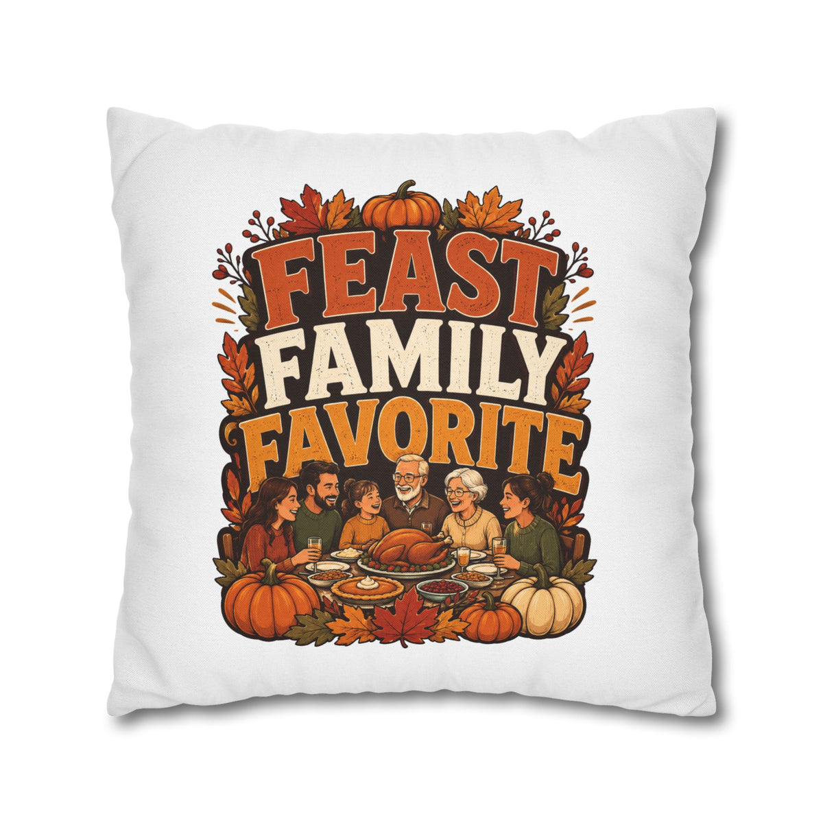 Thanksgiving Feast Family Favorite Decorative Pillow