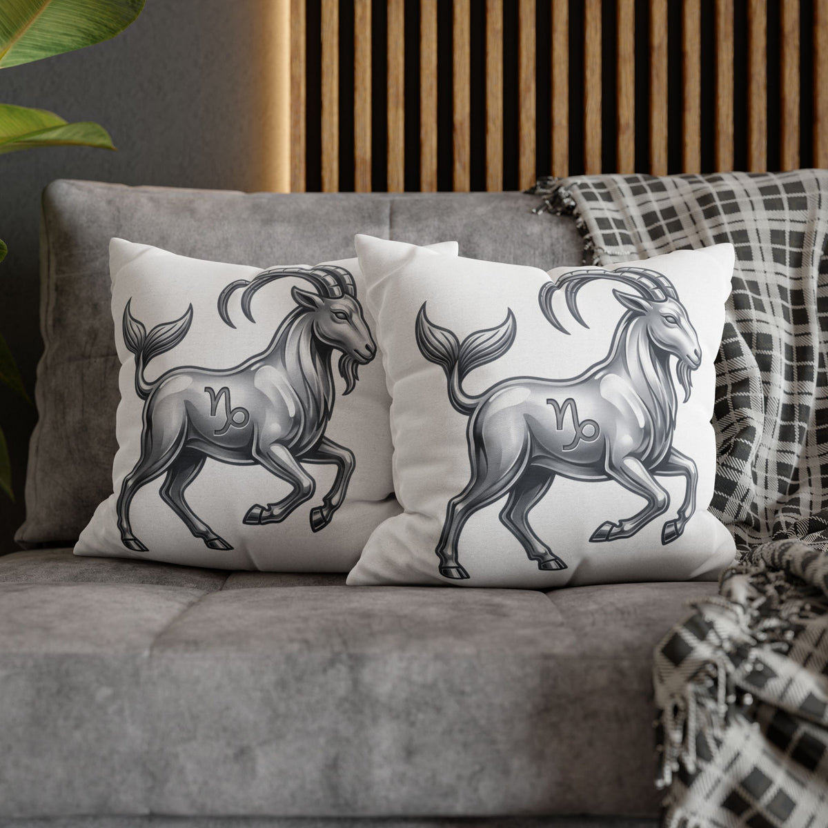 Capricorn Zodiac Pillowcase — Goat-Mermaid Astrology Cushion Cover