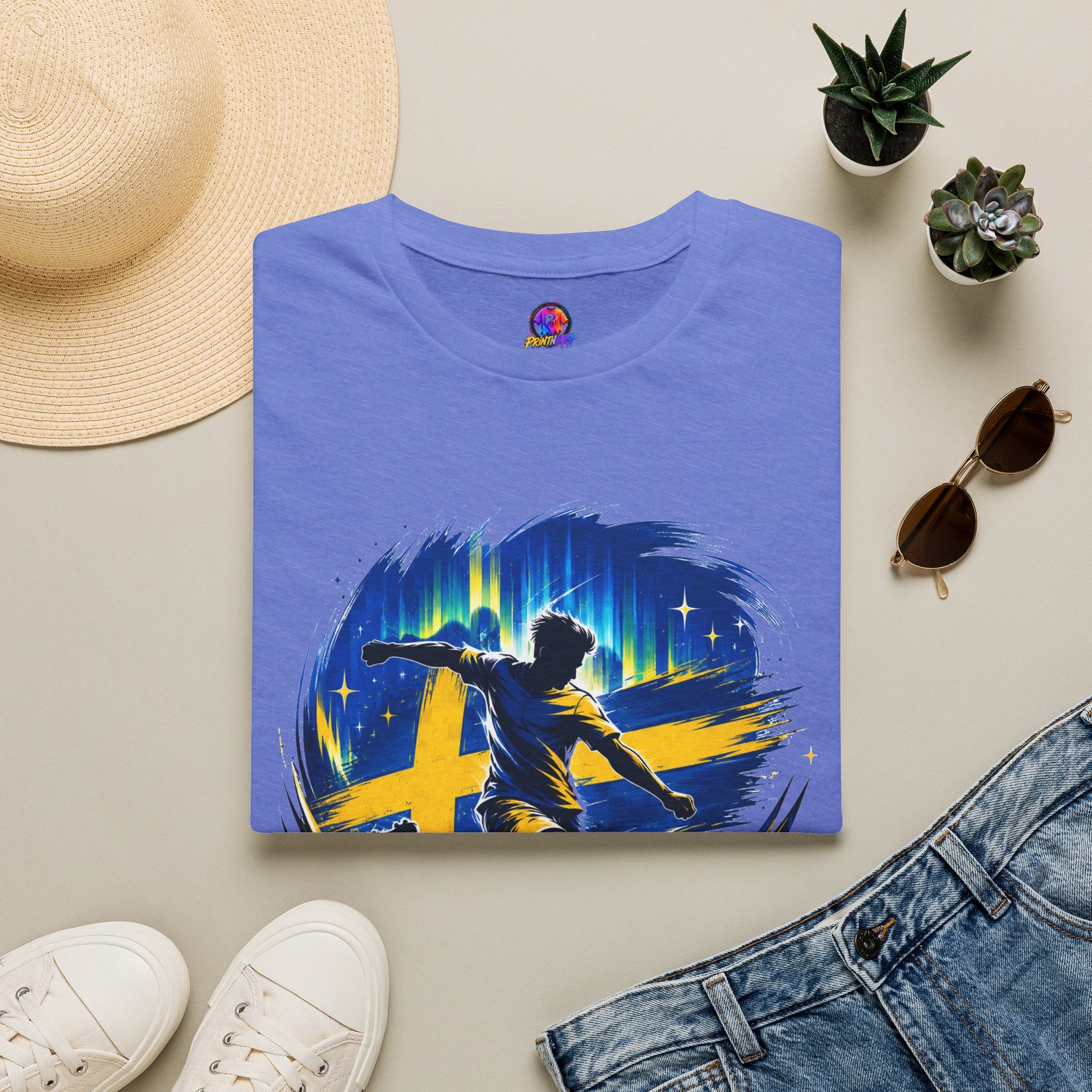 Sweden Nordic Thunder Soccer T-Shirt — Sweden Football Fan Tee