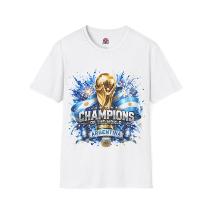 Argentina World Cup Champions T-Shirt — Gold Trophy Celebration Tee