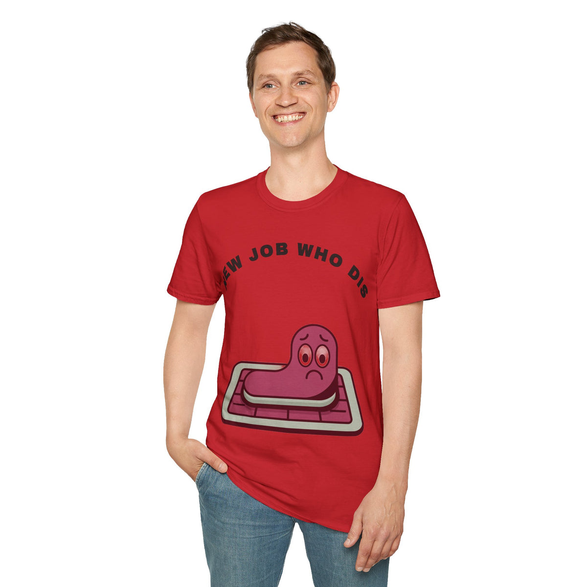 T-Shirt — "New Job Who Dis" Funny Office Cake Graphic Tee - Trending Now - September 2026