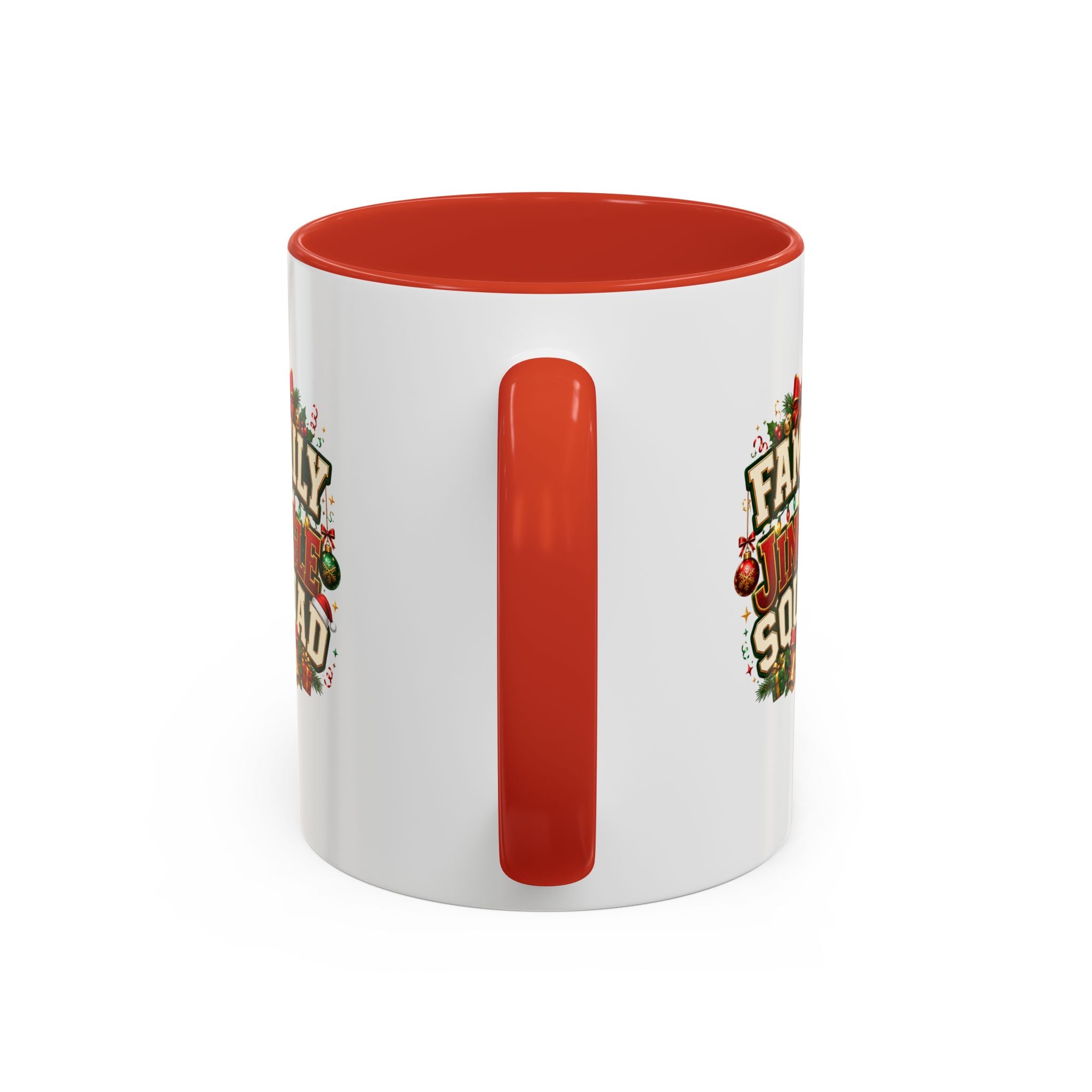 Family Jingle Squad Accent Coffee Mug — Christmas Holiday Coffee Cup