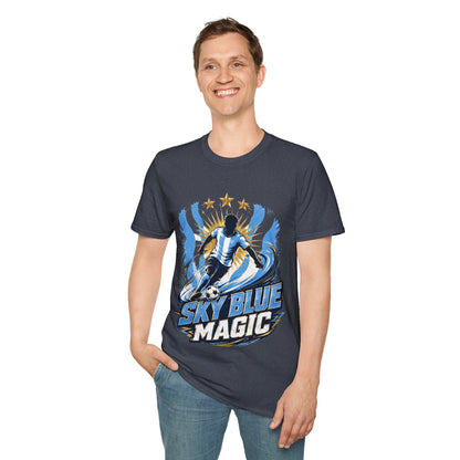 Argentina Sky Blue Magic Soccer T-Shirt — Argentinian Football Player Graphic Tee