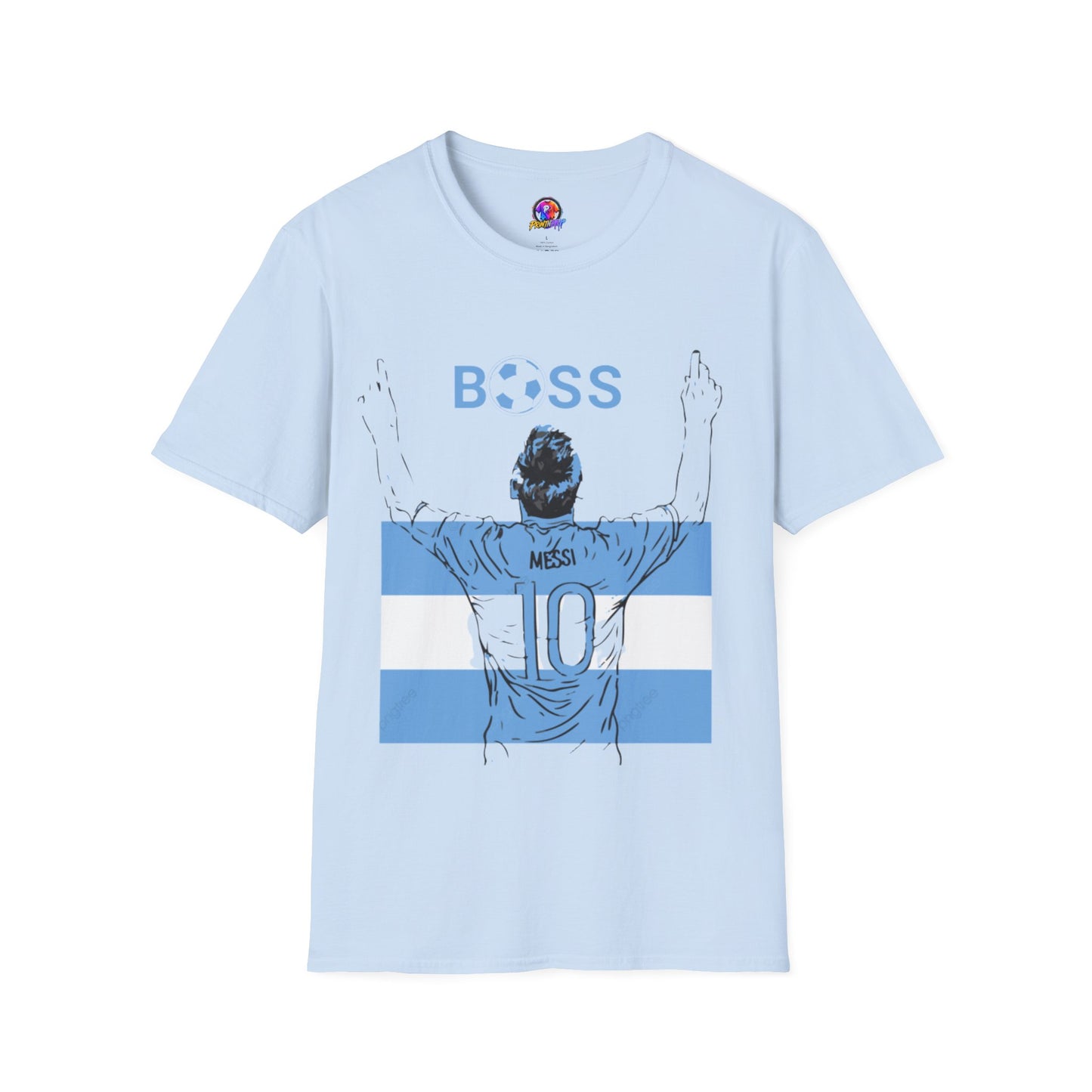 Soccer Boss T‑Shirt — 'BOSS' Striped Football Player Graphic Tee