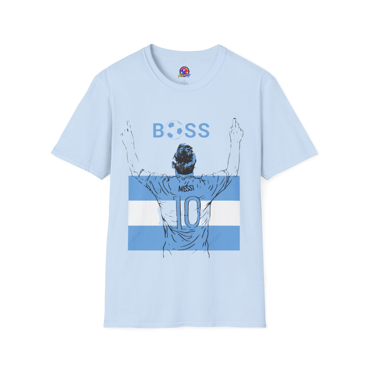 Soccer Boss T‑Shirt — 'BOSS' Striped Football Player Graphic Tee