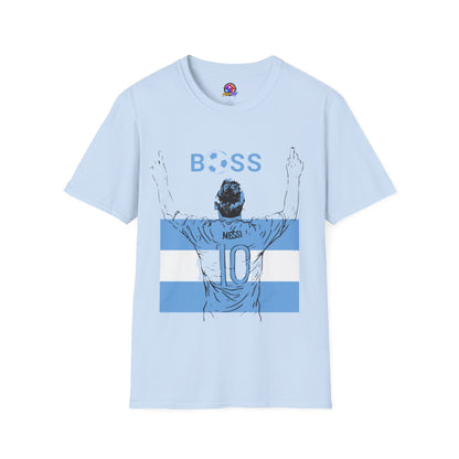 Soccer Boss T‑Shirt — 'BOSS' Striped Football Player Graphic Tee