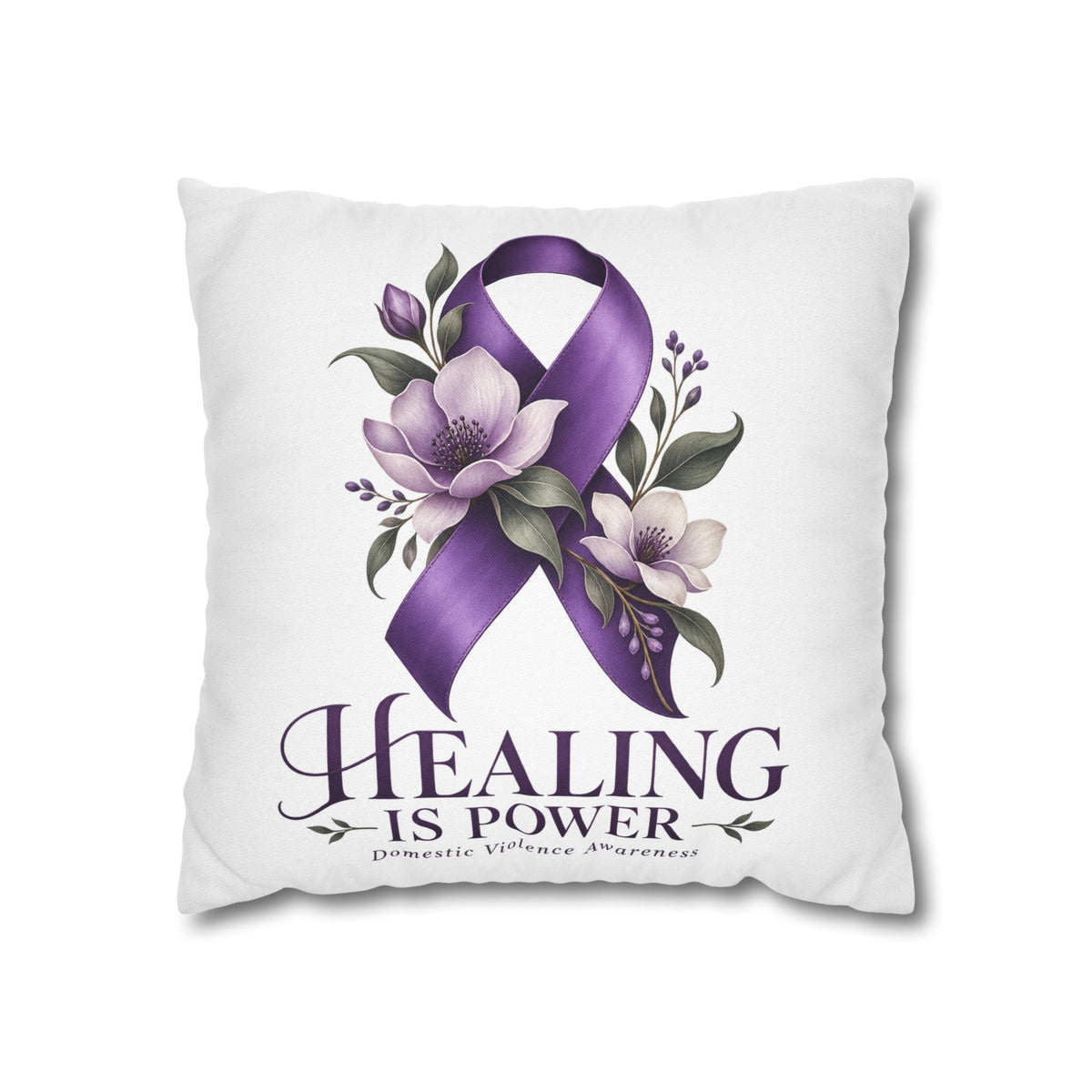 Domestic Violence Healing Is Power Purple Ribbon Pillow