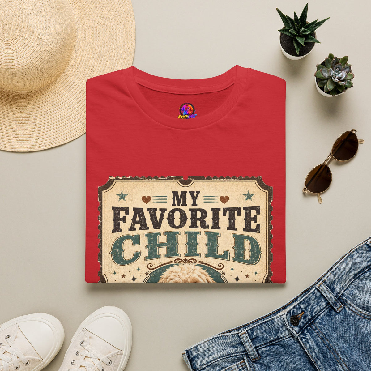 Favorite Child T-Shirt — "My Favorite Child" Dog Mom Club Vintage Tee