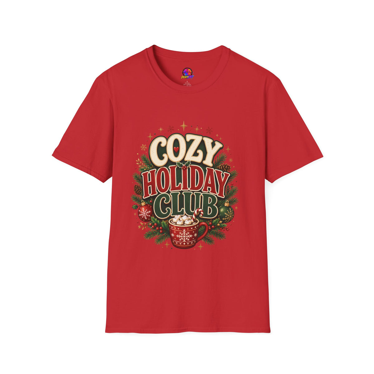 Cozy Holiday Club T-Shirt — Festive Christmas Cozy Cocoa Graphic Tee