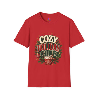 Cozy Holiday Club T-Shirt — Festive Christmas Cozy Cocoa Graphic Tee