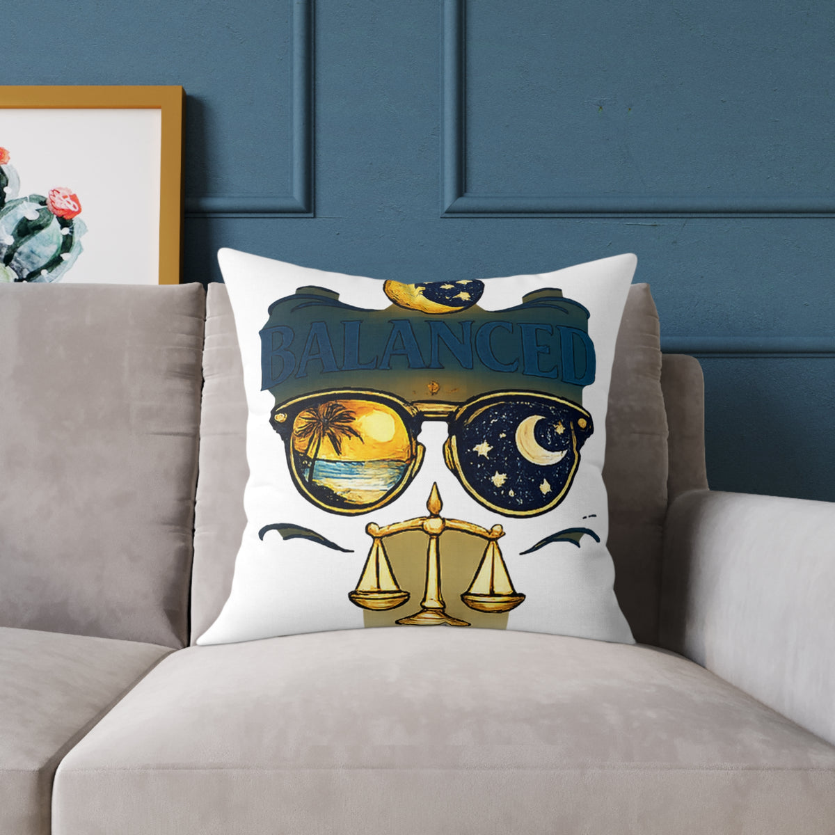 Libra Zodiac Balance But Not Basic Square Poly Canvas Pillow