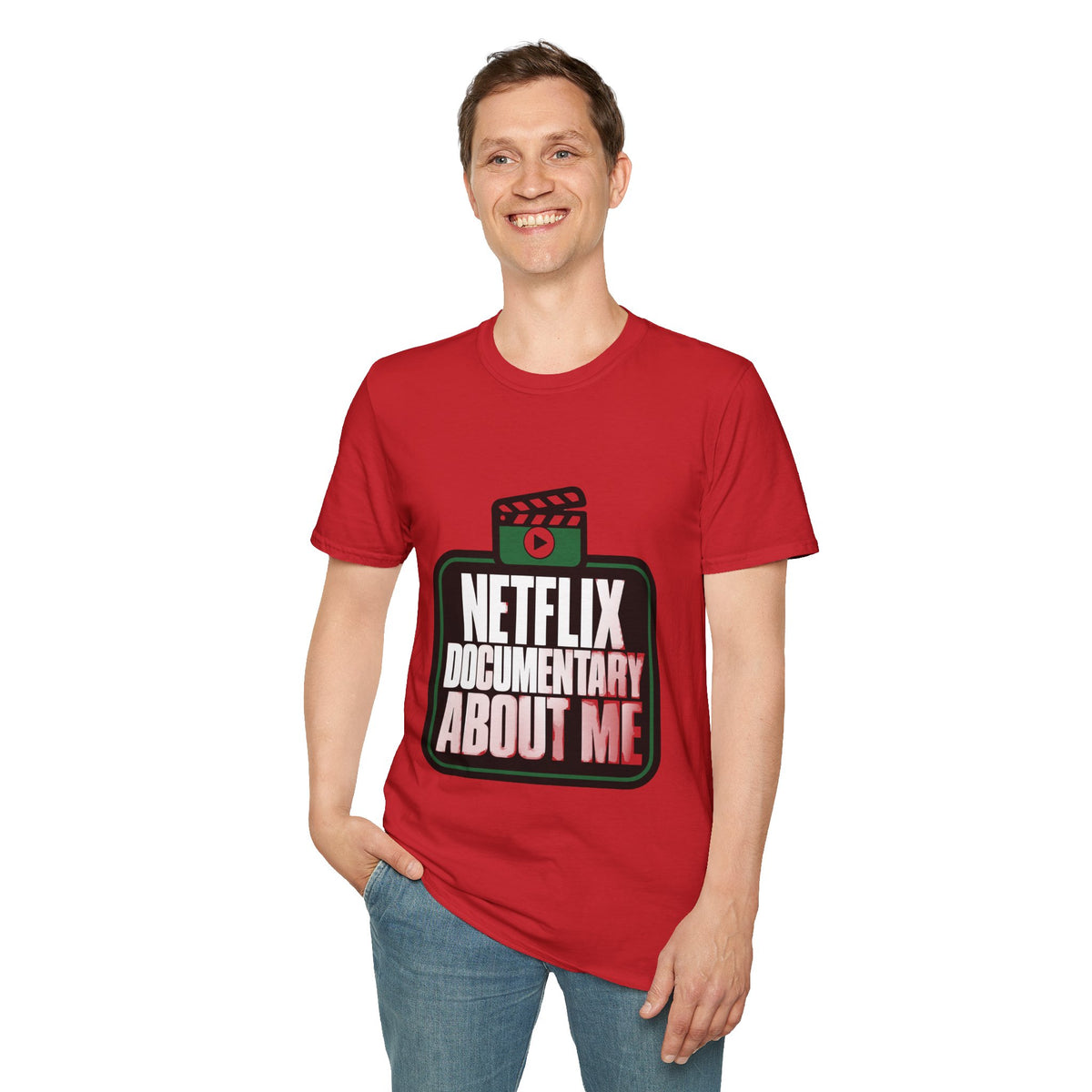 Netflix Documentary About Me Green Block Badge T-Shirt - Funny Sarcastic Pop Culture Tee - Trending Now - September 2026