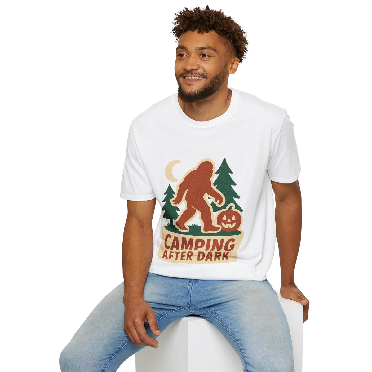 Camping After Dark T‑Shirt — Retro Bigfoot Camp Graphic Tee - Trending Now - August 2026