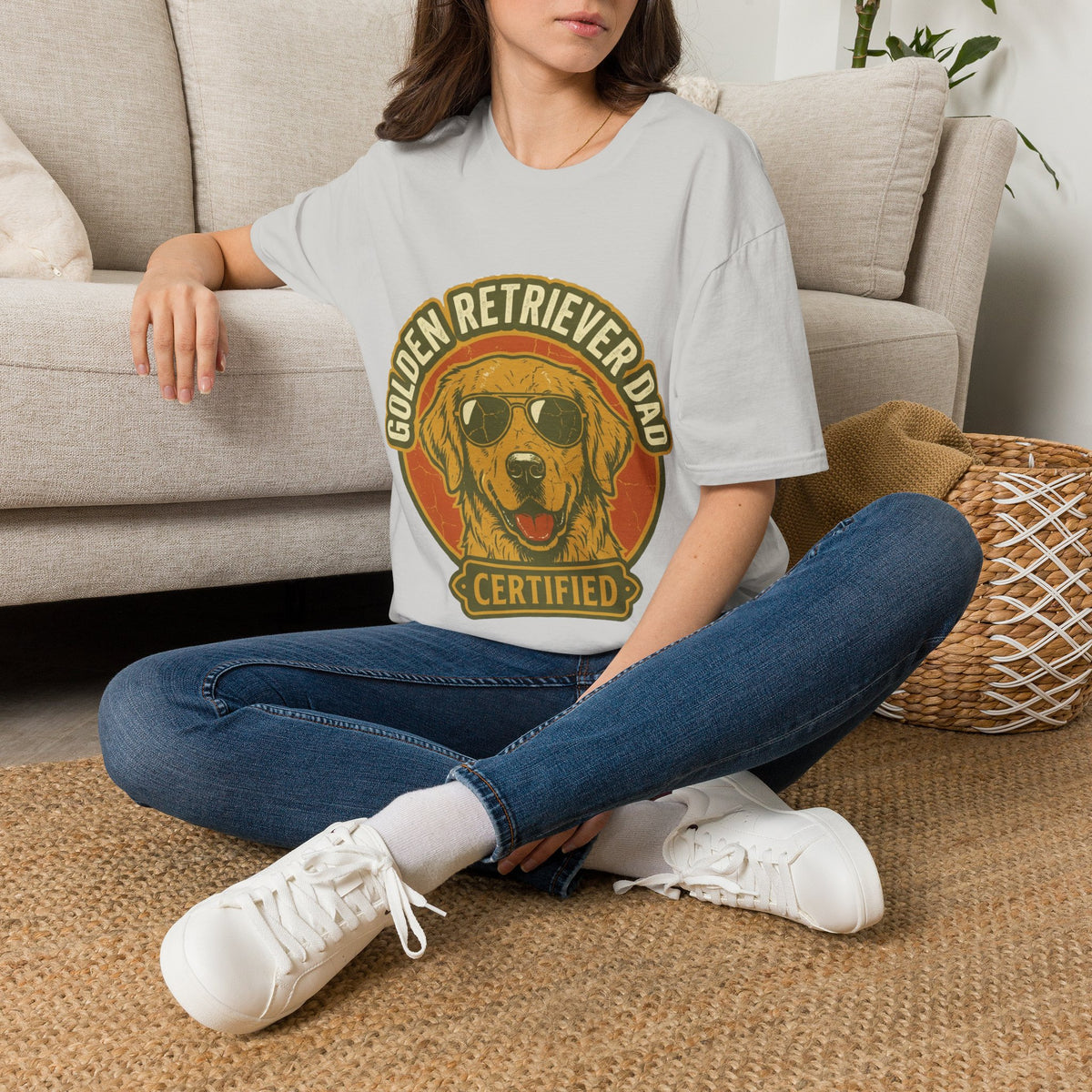 Golden Retriever Dad T-Shirt — Certified Retro Dog Dad Tee