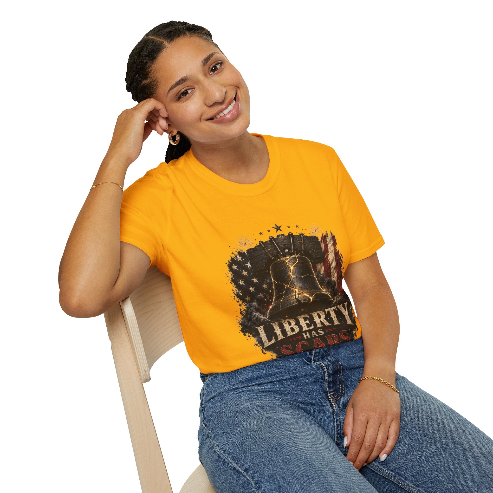Liberty Has Scars T-Shirt — Vintage Liberty Bell Patriotic Tee
