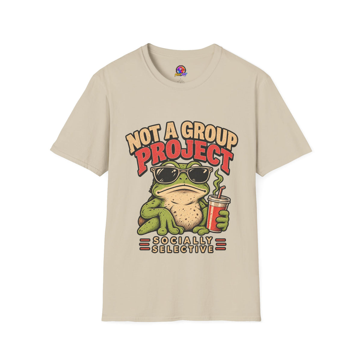 Not a Group Project Frog T-Shirt — "Socially Selective" Funny Introvert Tee