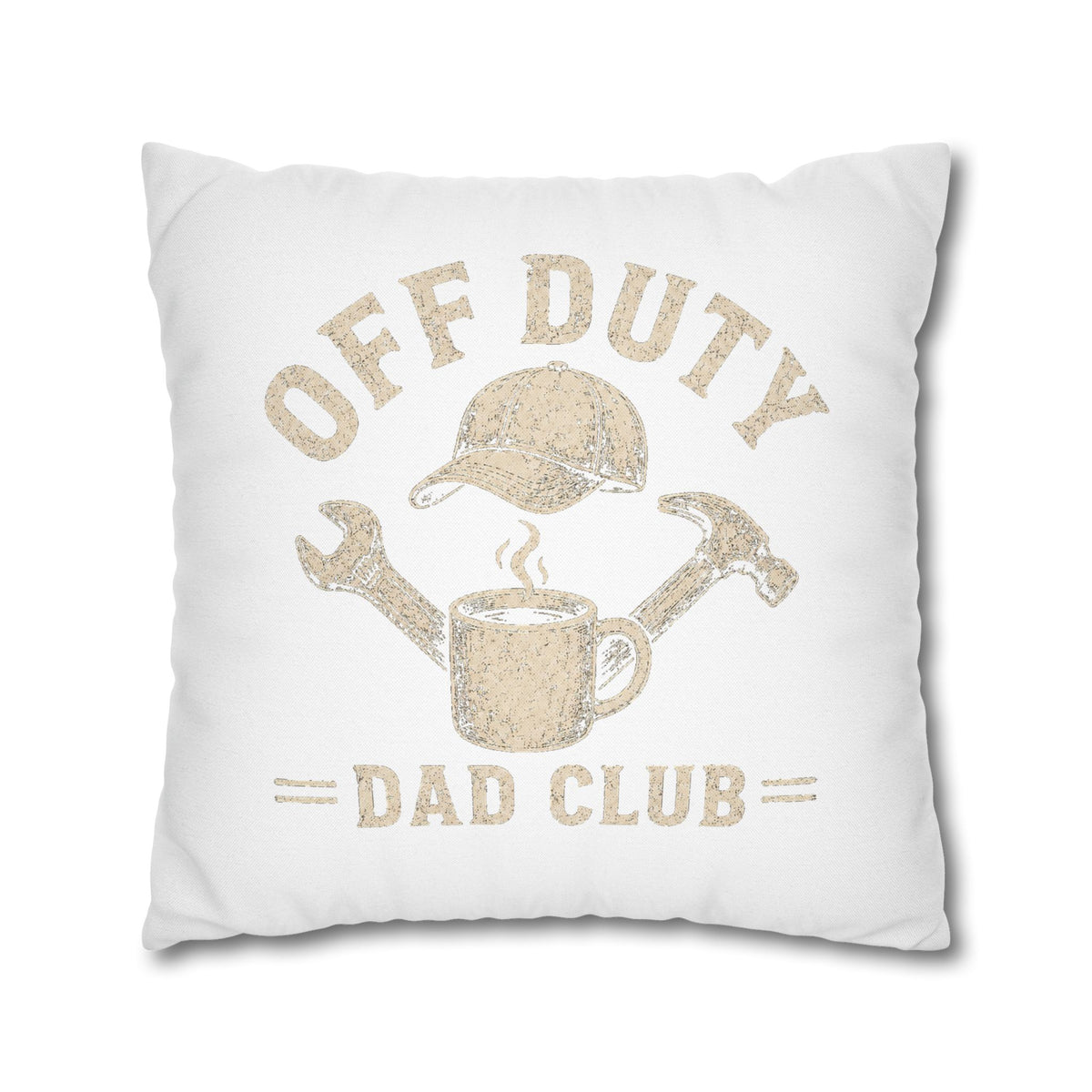 Off Duty Dad Club Pillowcase — ‘Off Duty’ Coffee & Tools Decorative Throw Pillowcase Milo Bailey Dog Dad Mom