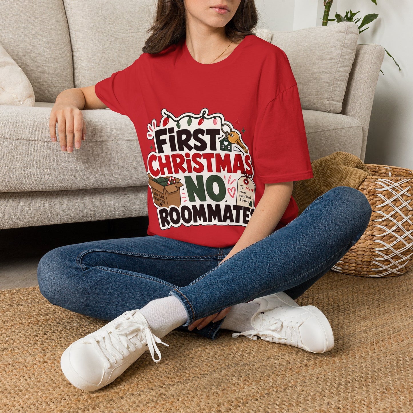 First Christmas No Roommates T-Shirt — Funny Holiday New Home Tee