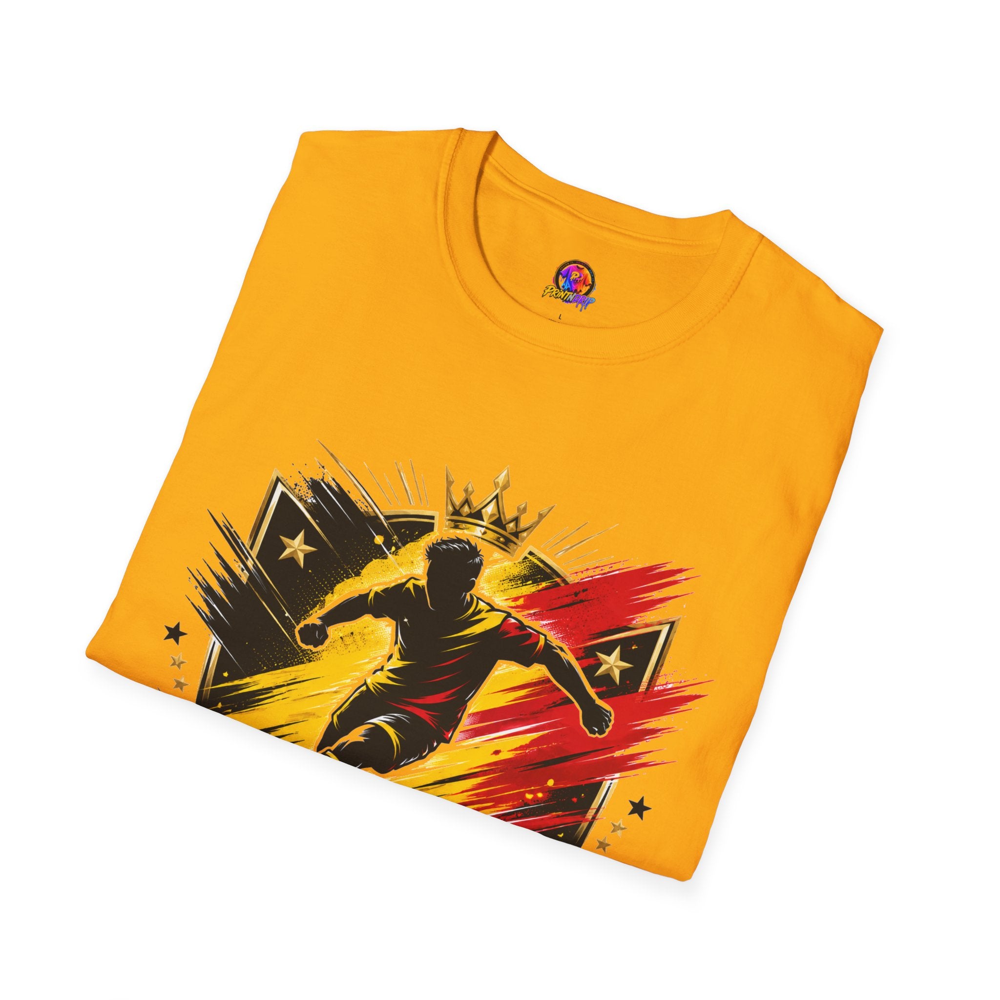 Belgium Soccer T-Shirt — 'Tricolor Strike' Graphic Jersey Tee