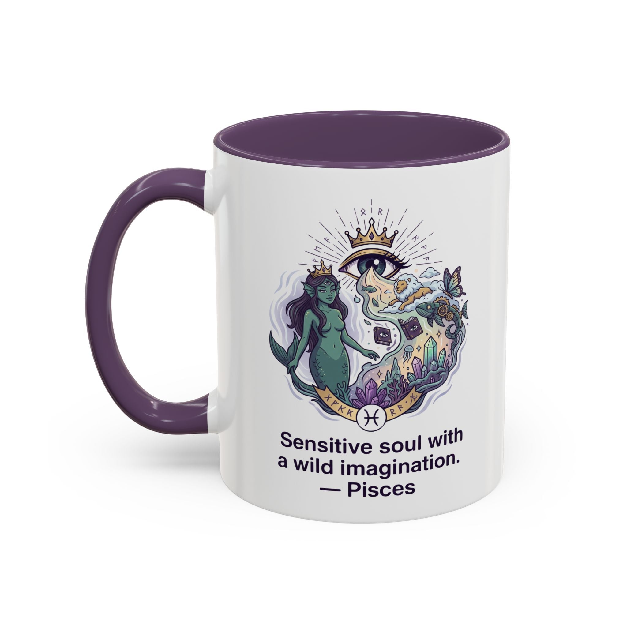 Pisces Coffee Mug — "Sensitive soul with a wild imagination" Astrological Zodiac Accent Mug