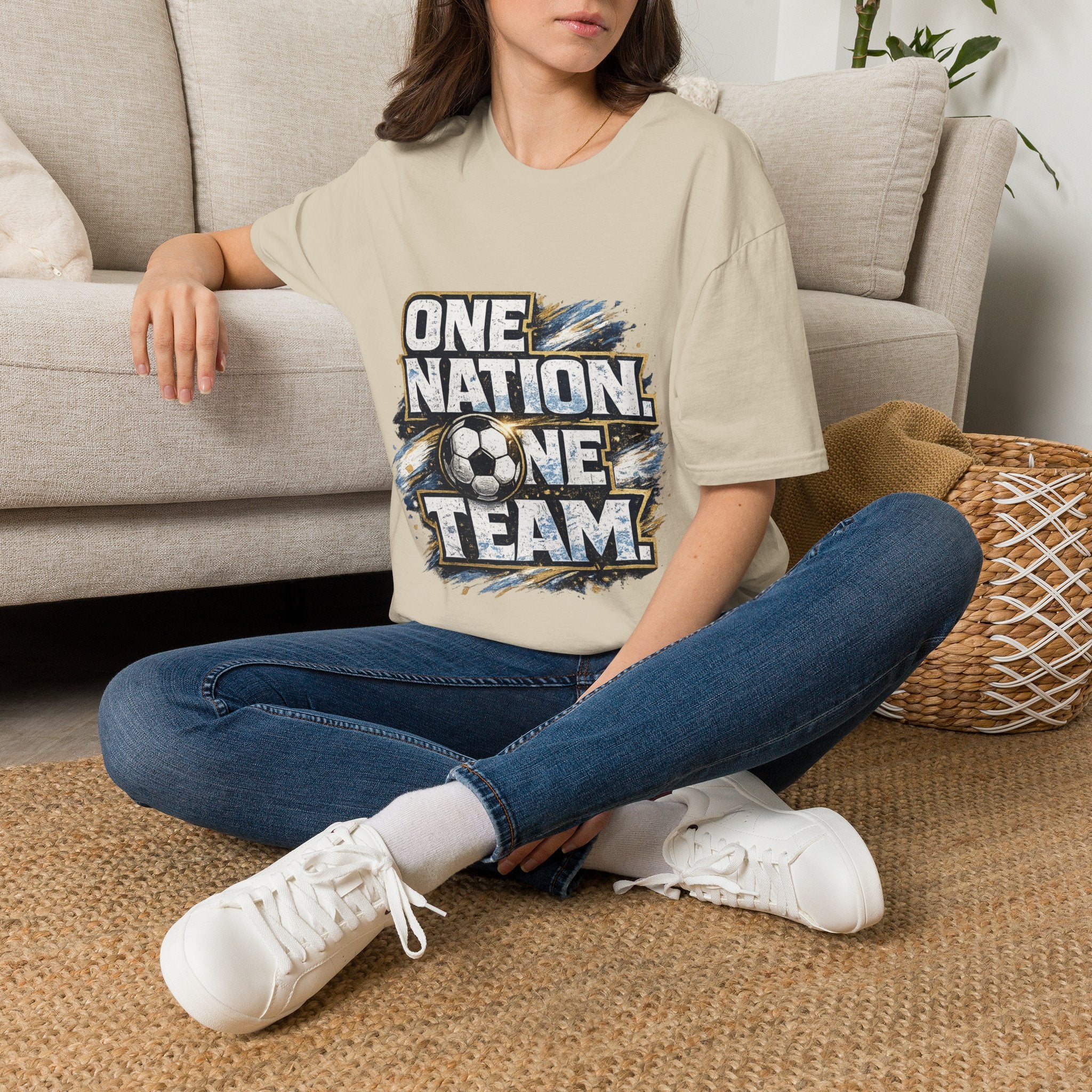 One Nation One Team Soccer T-Shirt — Supportive Fan Tee