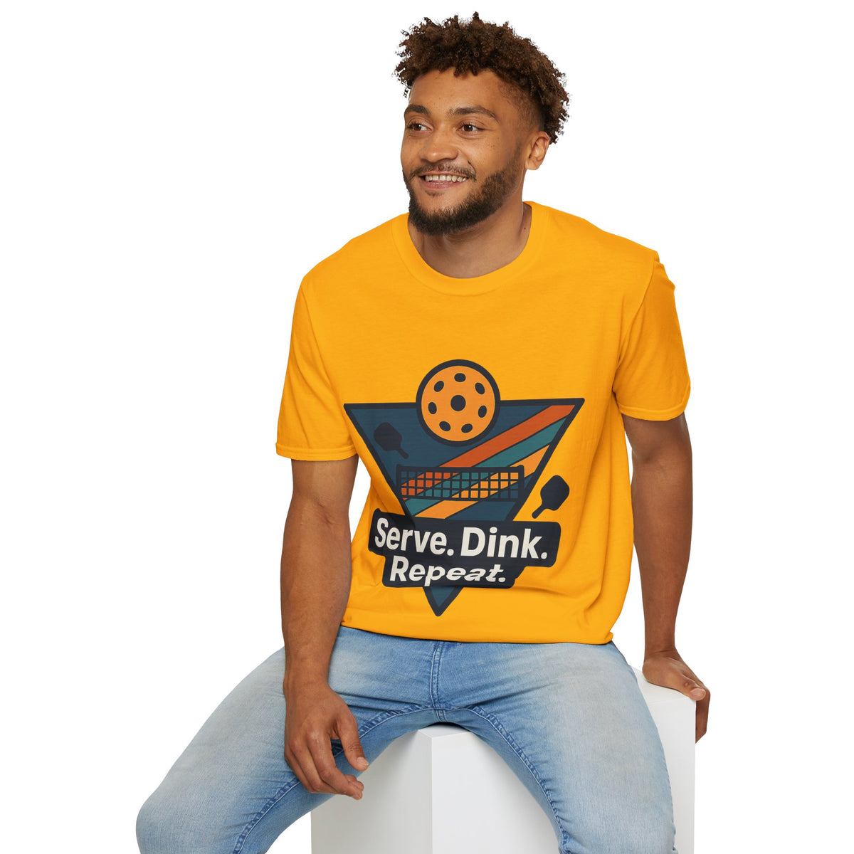 Pickleball T-Shirt — Retro Paddle & Ball Design with “Serve. Dink. Repeat.” Slogan - Trending Now - August 2026