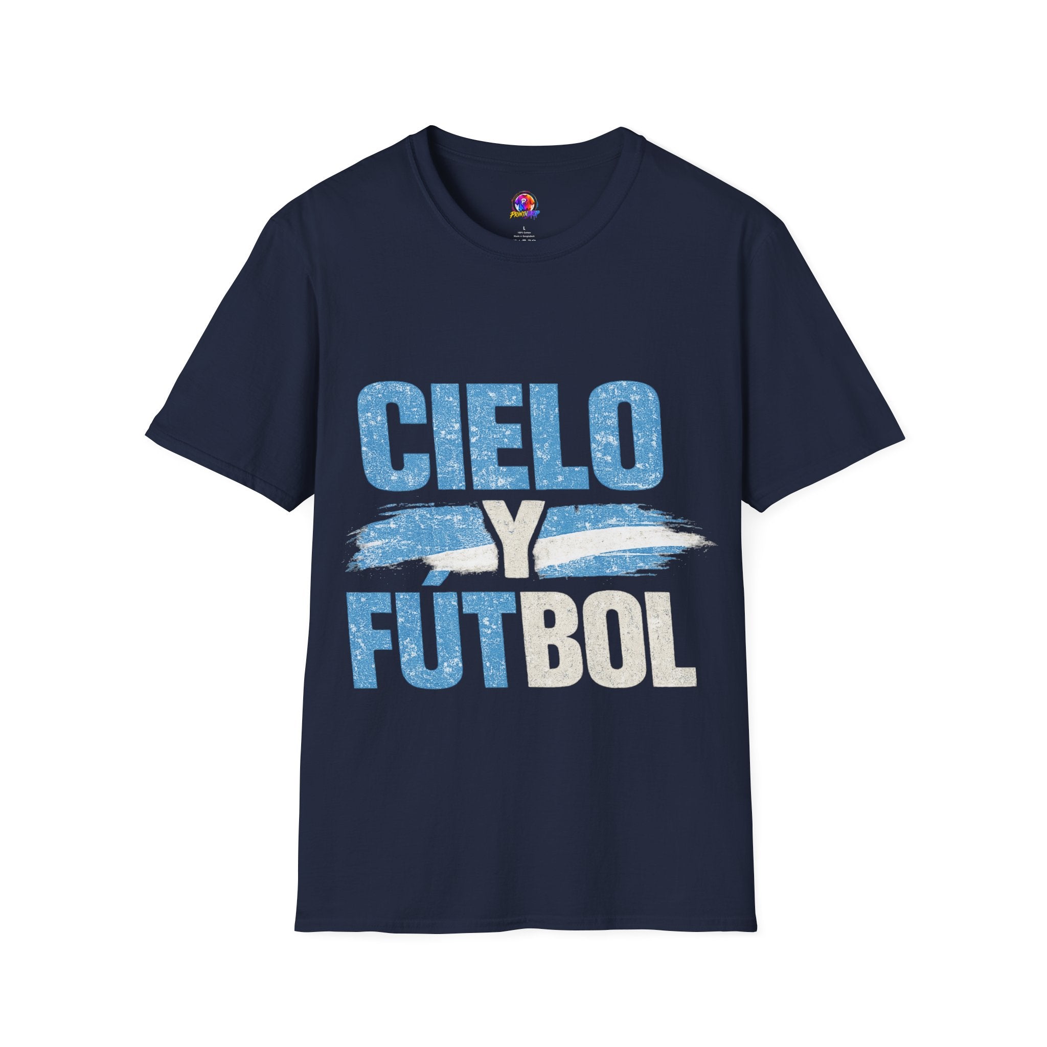 Argentina Cielo Fútbol T-Shirt — Vintage Sky Blue Soccer Tee
