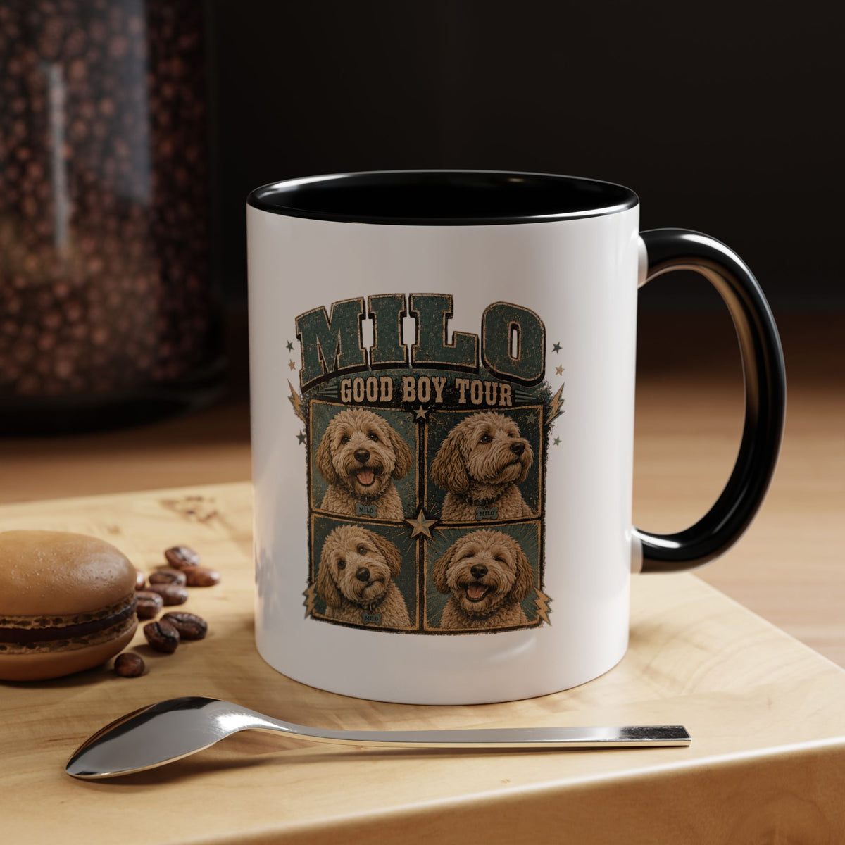 Milo Bailey Dog Dad Mom Milo 'Good Boy Tour' Accent Coffee Mug – Personalized Dog Photo Tribute